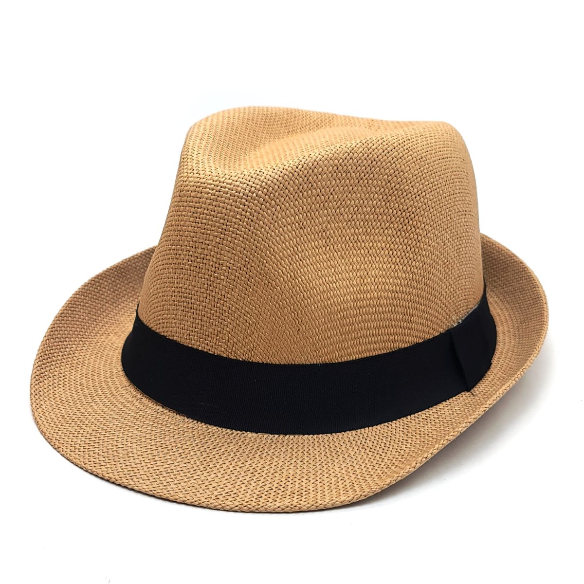 Fedora Hat - F2781, 100% Straw, Multi-Coloured, OSFA, Adjustable Light Brown OSFA Fashion Hat New