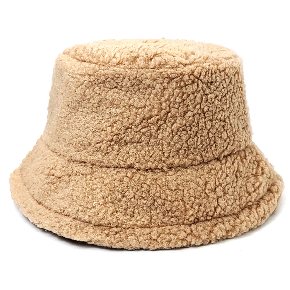 Sherpa Fleece Bucket Hat - Multi-Coloured Beige OSFA Bucket Hats