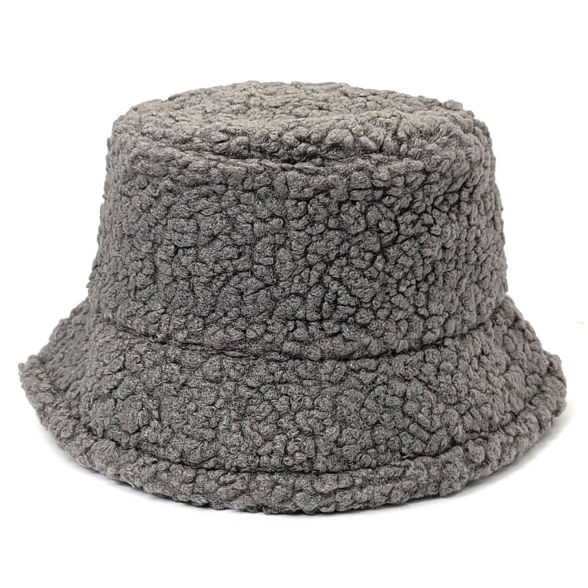 Sherpa Fleece Bucket Hat - Multi-Coloured Grey OSFA Bucket Hats