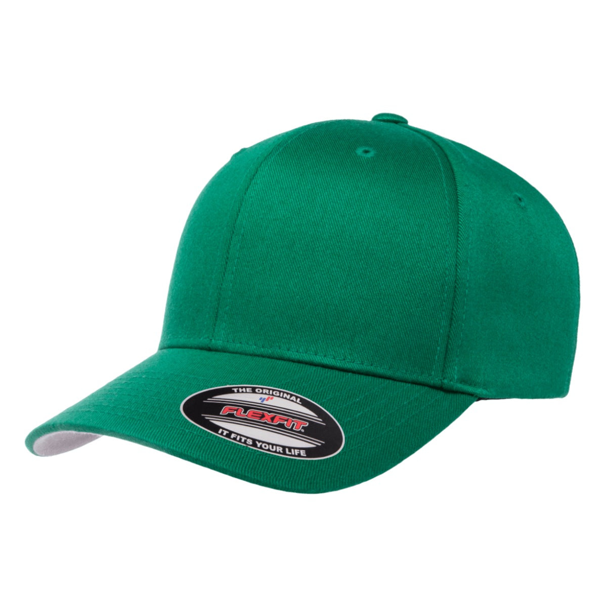 FLEXFIT® Wooly Combed Cap - 6277, Multi-Coloured, S/M & L/XL Kelly Green Plain Cap