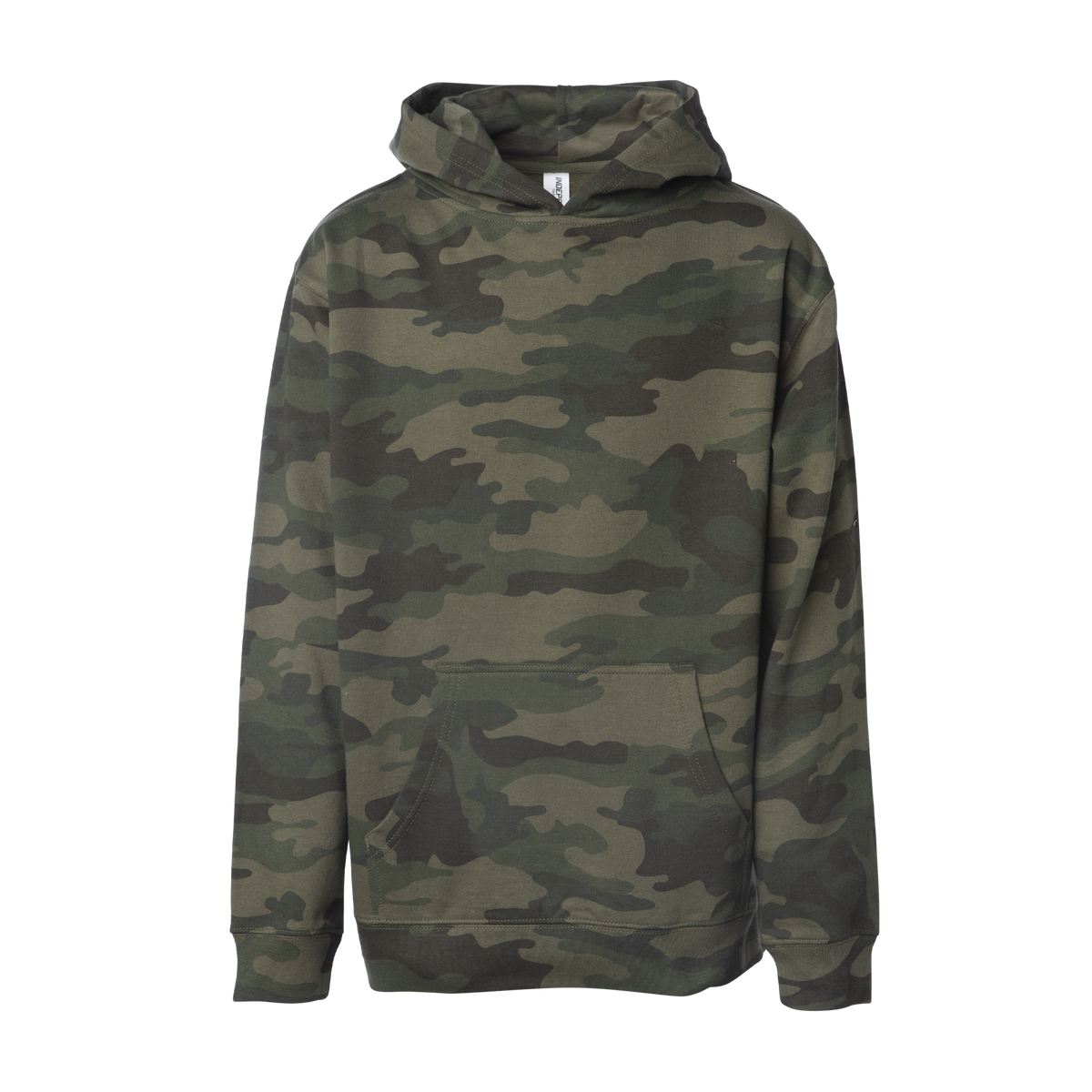 INDEPENDENT SS4001Y, Youth Midweight Pullover Hooded Sweatshirt, Forest Camo