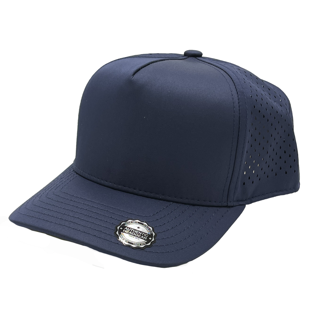 GNV-DT724 - 5 Panels Droplets Mesh Curved Bill Navy One Size 5 PANELS CURVE hats HIGH PROFILE MESH nissi caps POLYESTER SNAPBACK STRUCTURED UNISEX