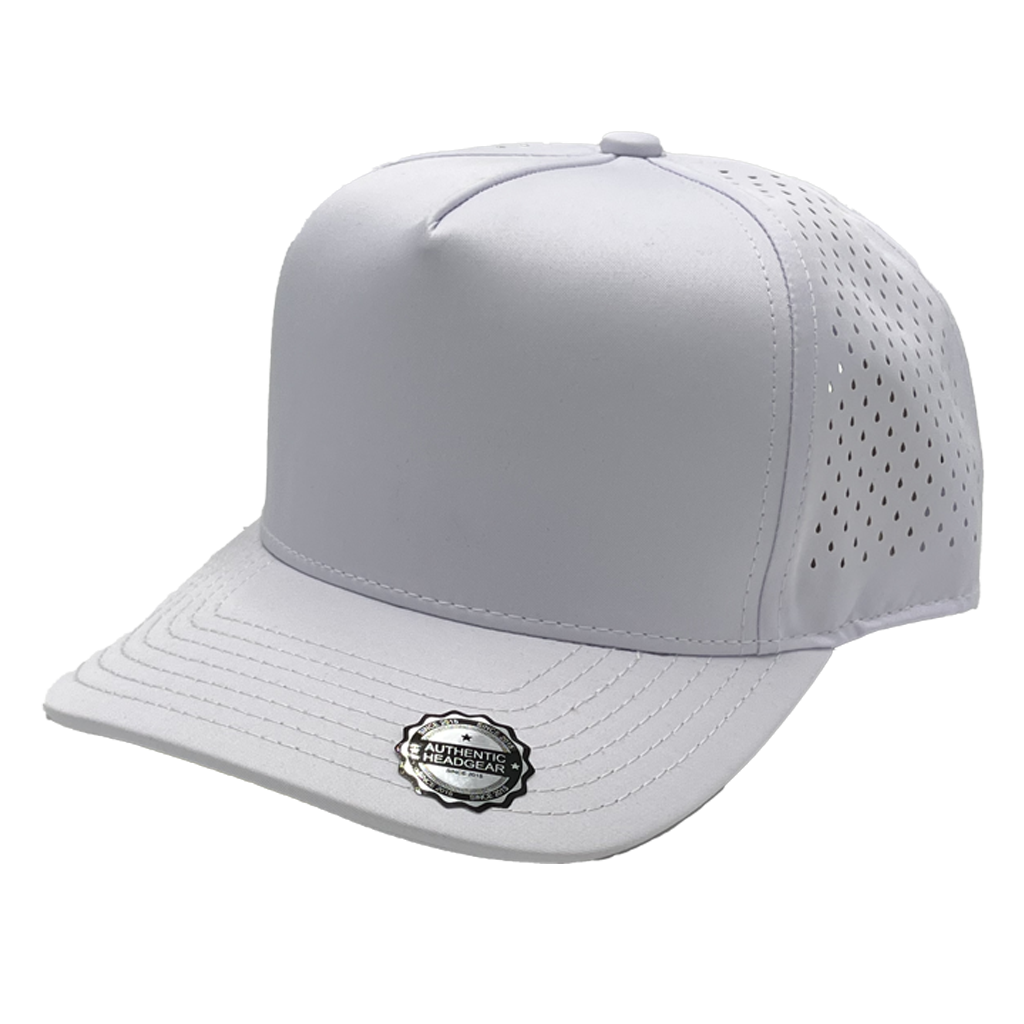 GNV-DT724 - 5 Panels Droplets Mesh Curved Bill White One Size 5 PANELS CURVE hats HIGH PROFILE MESH nissi caps POLYESTER SNAPBACK STRUCTURED UNISEX