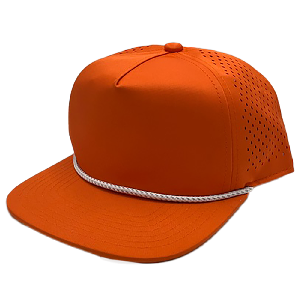 GNV-DT724FV - 5 Panels Droplets Mesh W/String Flat Bill Orange One Size 5 PANELS FLAT hats HIGH PROFILE MESH nissi caps POLYESTER ROPE SNAPBACK UNISEX UNSTRUCTURED