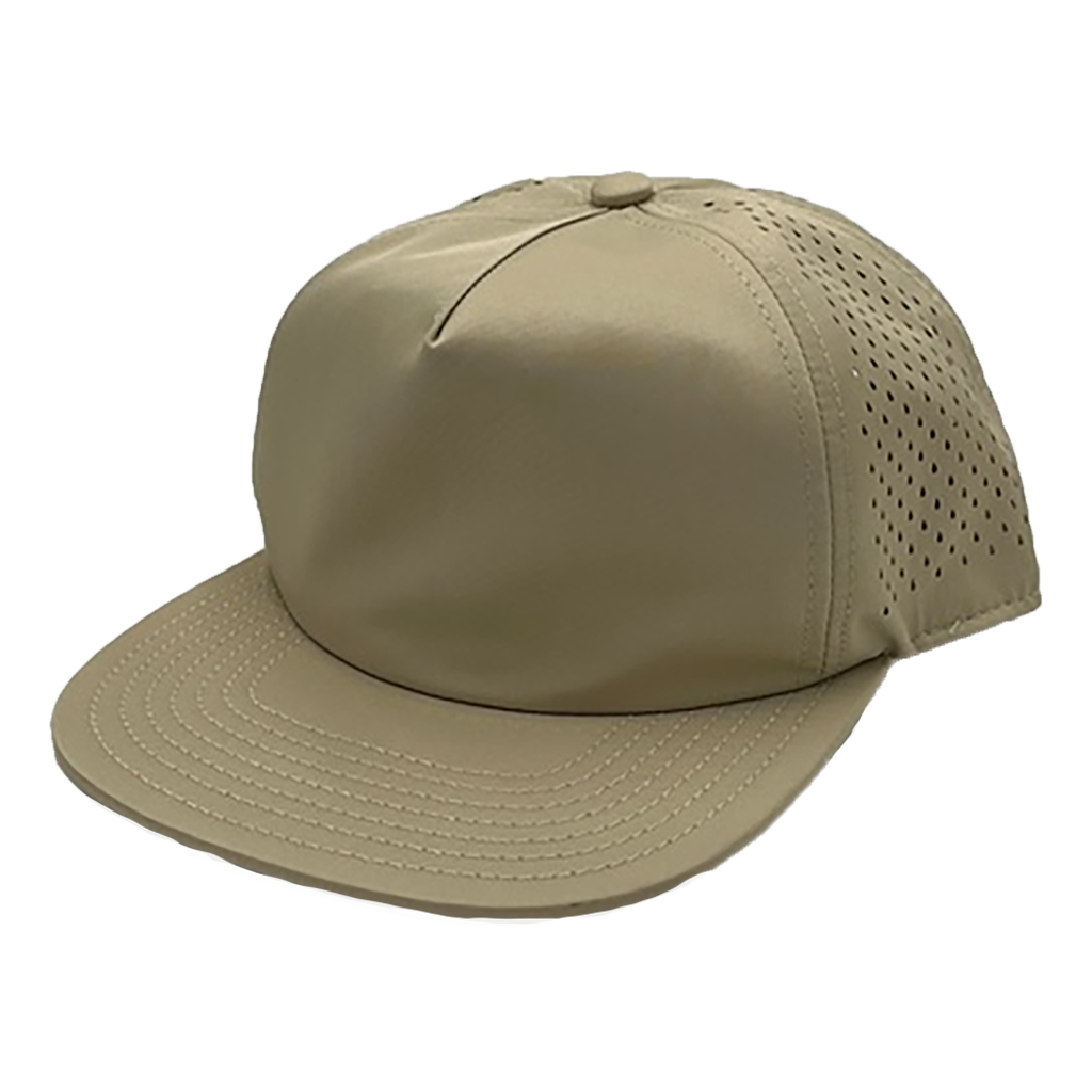 GNV-DT724FVN - 5 Panels Droplets Mesh Flat Bill Khaki One Size 5 PANELS 5 PANELS - UNSTRUCTURED FLAT hats HIGH PROFILE MESH nissi caps POLYESTER SNAPBACK UNISEX UNSTRUCTURED