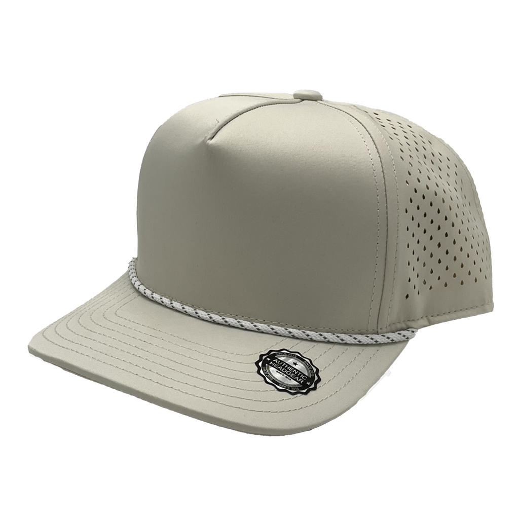 GNV-DT724P - 5 Panels Droplets W/String Curved Bill Stone One Size 5 PANELS CURVE hats HIGH PROFILE MESH nissi caps POLYESTER ROPE SNAPBACK STRING STRING HAT STRUCTURED UNISEX