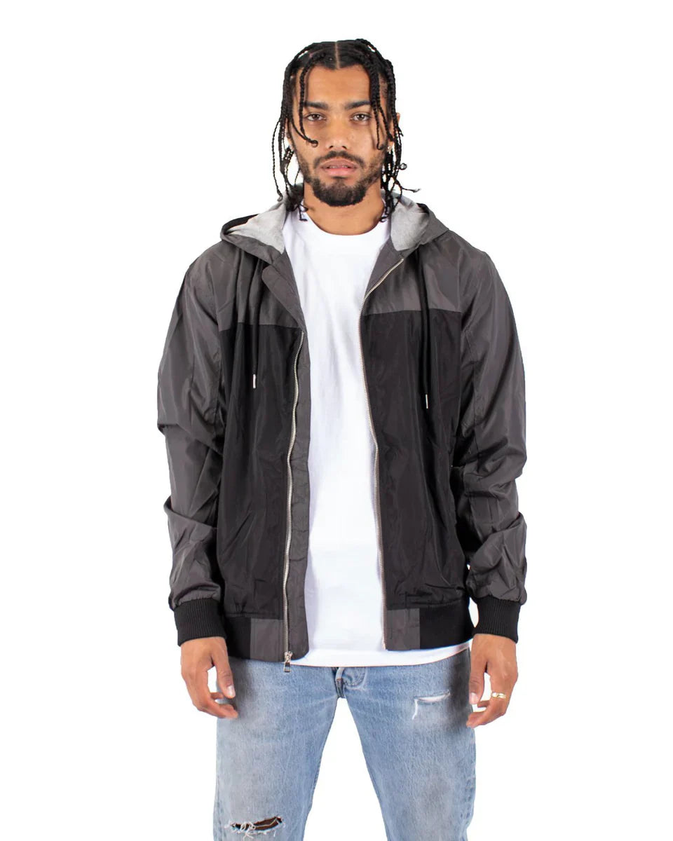 Windbreaker Jacket Grey Black MEN OUTERWEAR POLYESTER REGULAR Shaka Wear