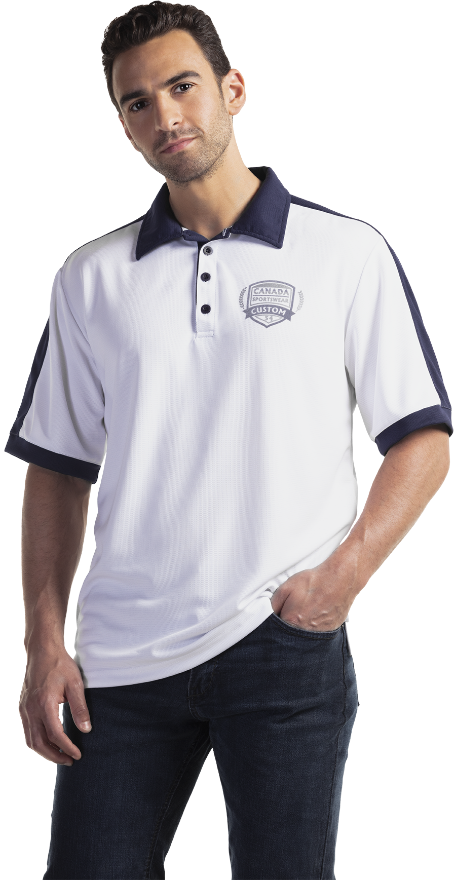 GS323 - Custom Two-toned polo shirt with self collar