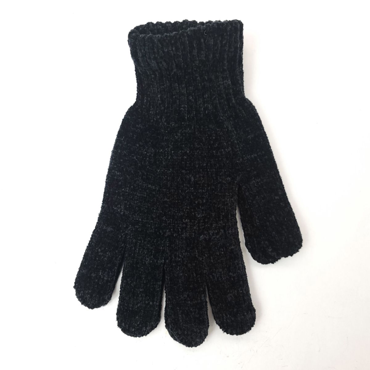 Chenille Gloves - 16464BLA, Black, Dozen Package winter accessories