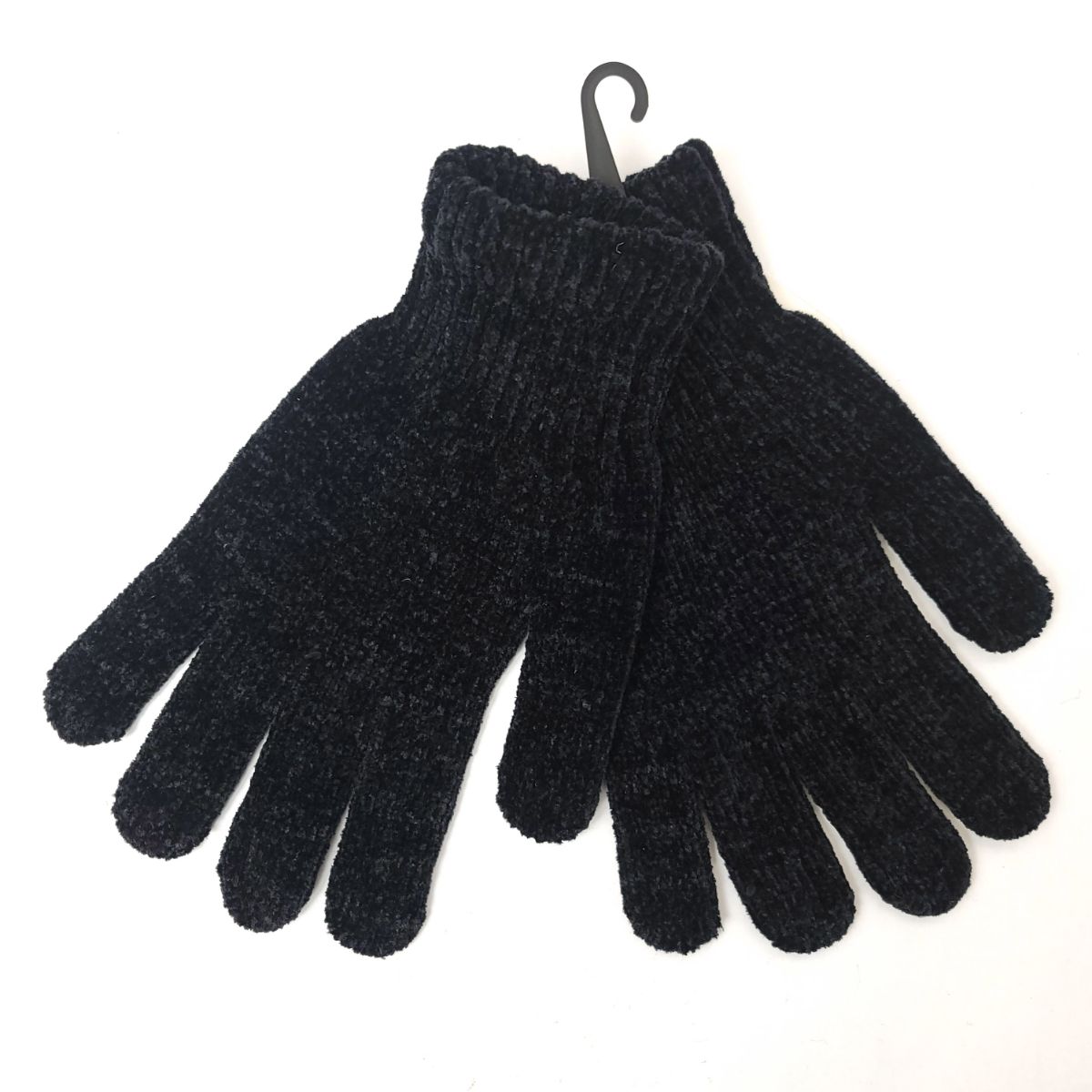 Chenille Gloves - 16464BLA, Black, Dozen Package winter accessories