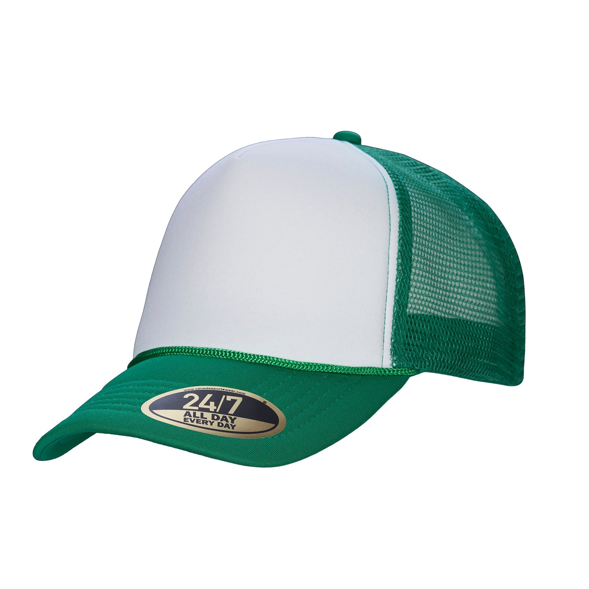 H08210 - Retro - 5-Panel Foam Snap Back Trucker Cap White Kelly Green 08210 5-panel 8210 __label:7 Colors __label:IN-STOCK foam rope
