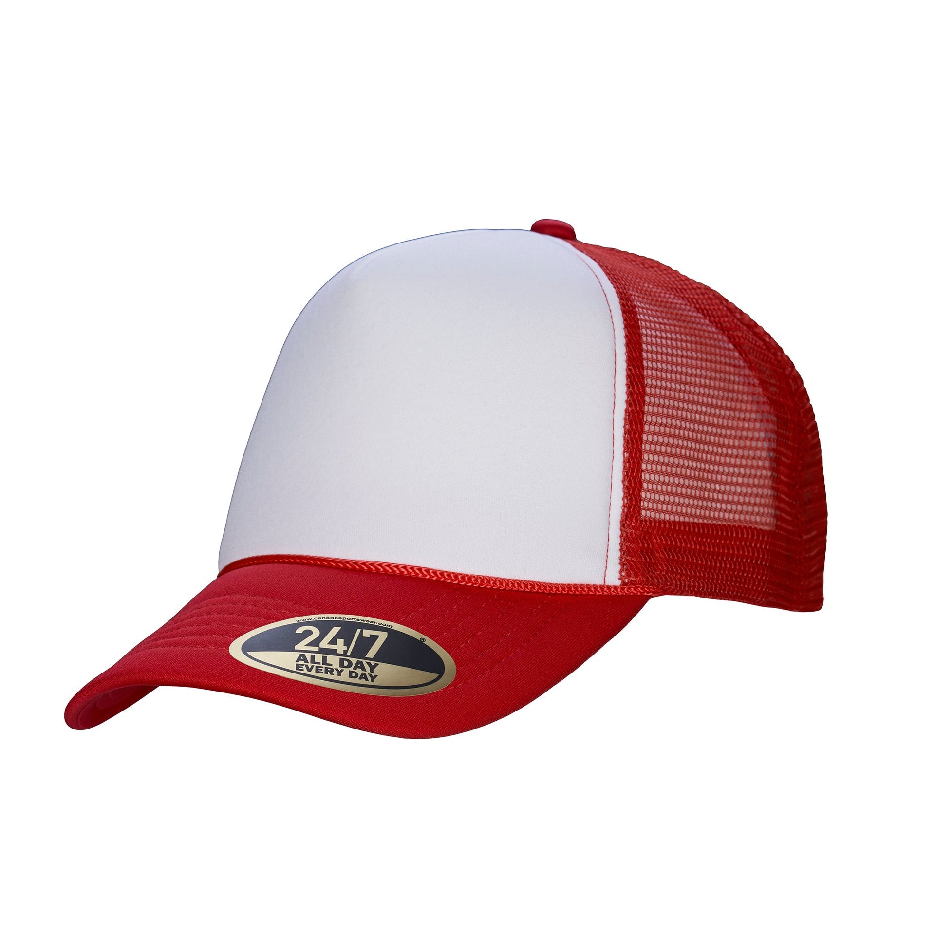 H08210 - Retro - 5-Panel Foam Snap Back Trucker Cap White Red 08210 5-panel 8210 __label:7 Colors __label:IN-STOCK foam rope