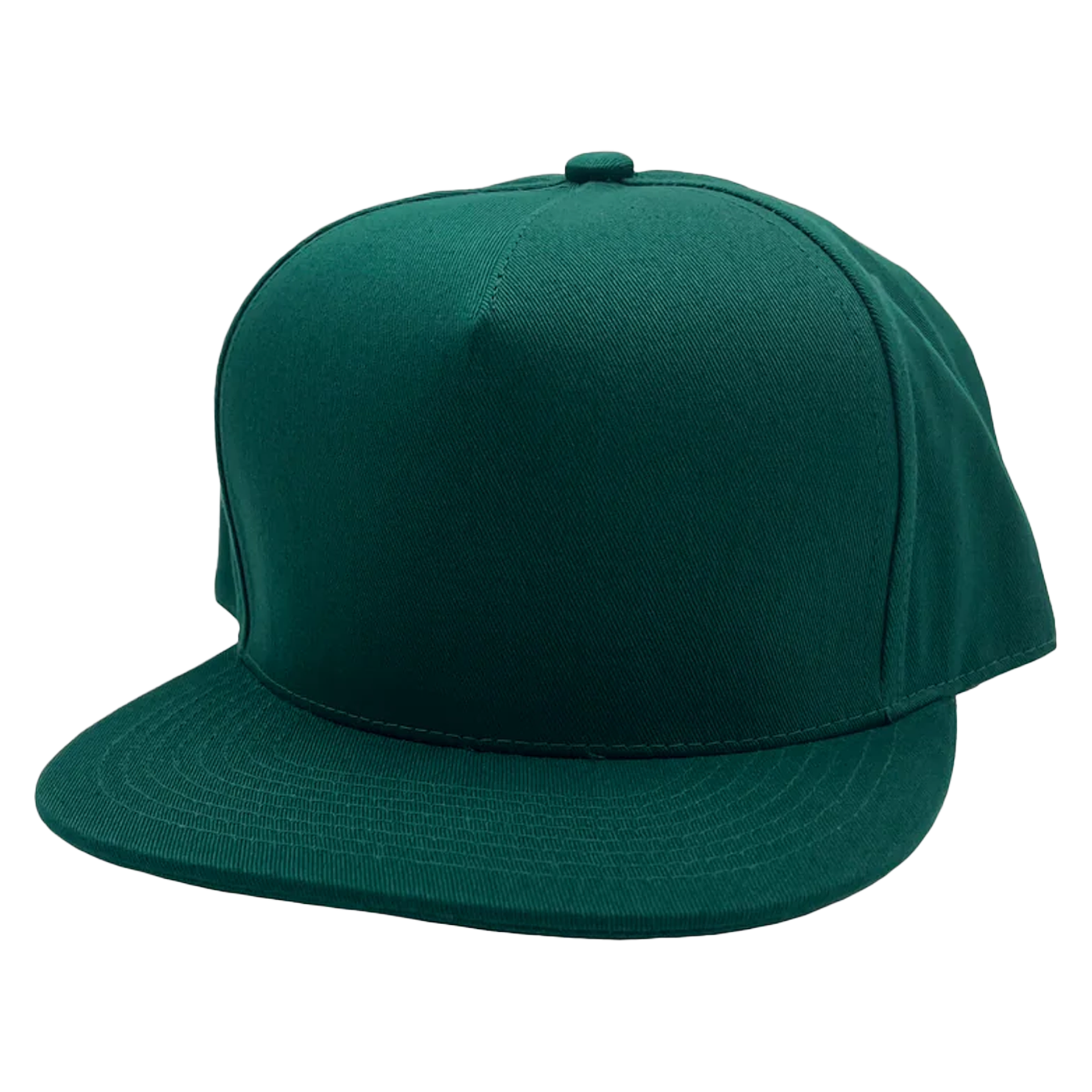 GNV-OTS001P5 - 5 Panels High Profile Flat Bill Hunter Green One Size 5 PANELS COTTON FLAT FLAT BILL HIGH PROFILE nissi caps SNAPBACK STRUCTURED UNISEX