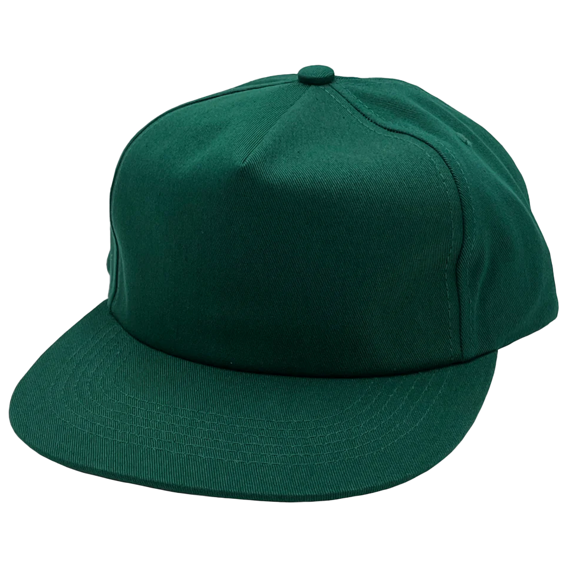 GNV-CT011 - 5 Panels Unstructured Flat Bill Hunter Green One Size 5 PANELS 5 PANELS - UNSTRUCTURED COTTON FLAT FLAT BILL mid profile nissi caps SNAPBACK UNISEX UNSTRUCTURED