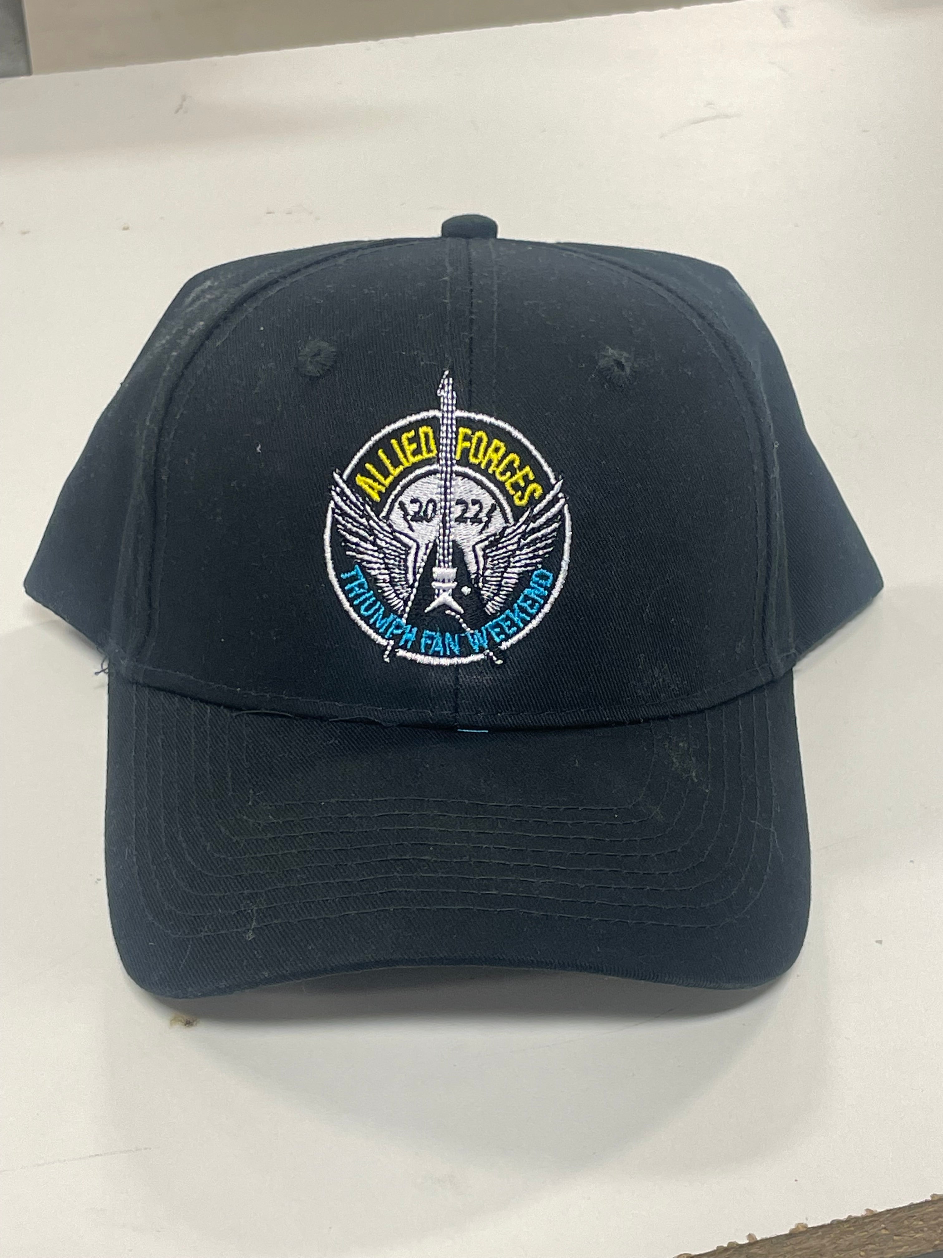 Patch Style Embroidered Guitar with wings and text reading Allied Forces, Triumph Fan Weekend for the award-winning Canadian hard-rock power-trio formed in 1975 Triumph 