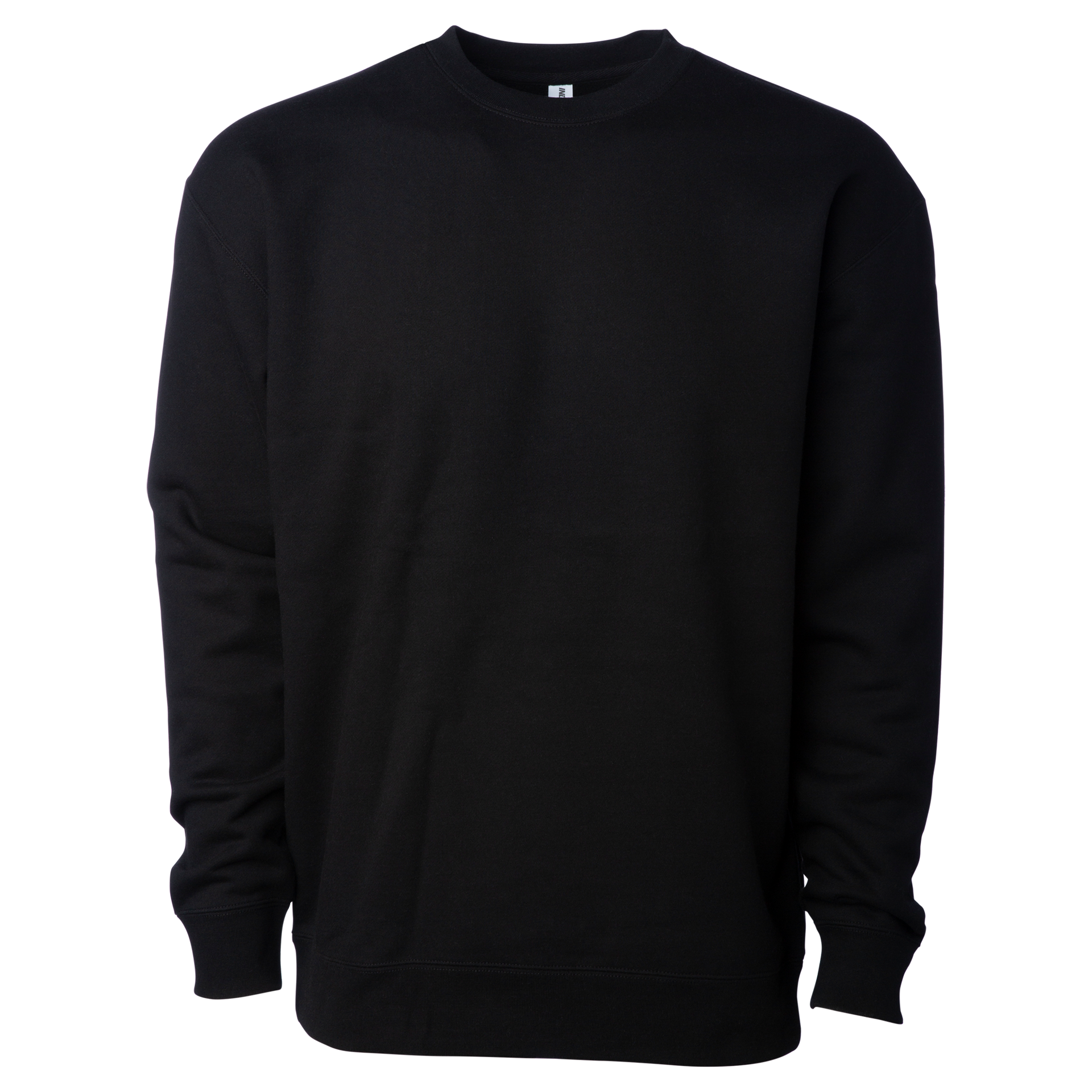 IND3000 - Men's Heavyweight Crew Neck Black BASIC FLEECE COTTON / POLYESTER CREWS Heavyweight IND3000 INDEPENDENT MEN REGULAR tearaway