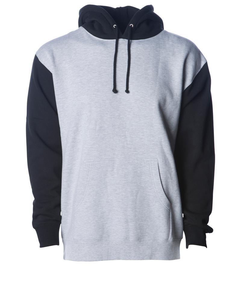 IND4000 - Men's Heavyweight Hooded Pullover Sweatshirt Grey Heather Black 4000 BASIC FLEECE Classic COTTON / POLYESTER Heavyweight hoodie ind IND4000 INDEPENDENT MEN Men's pullover PULLOVERS REGULAR shsdchildproduct sweatshirt tearaway