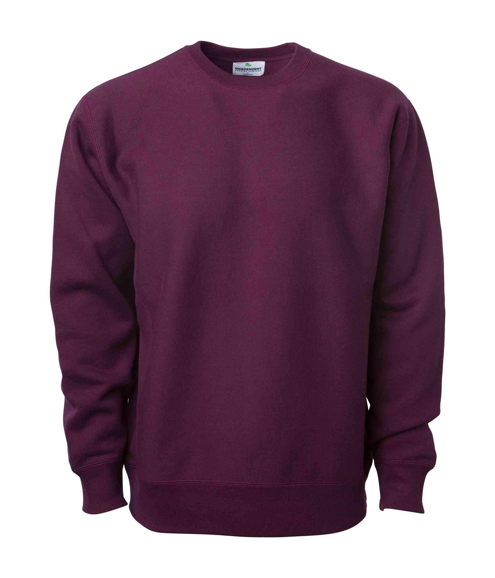 IND5000C Legend - Men's Premium 450GM Heavyweight Cross-Grain Crew Maroon 5000 5000c BASIC FLEECE COTTON / POLYESTER Crew crew neck CREWNECK CREWS Cross-Grain Heavyweight ind IND5000 INDEPENDENT LEGEND MEN mens REGULAR tearaway