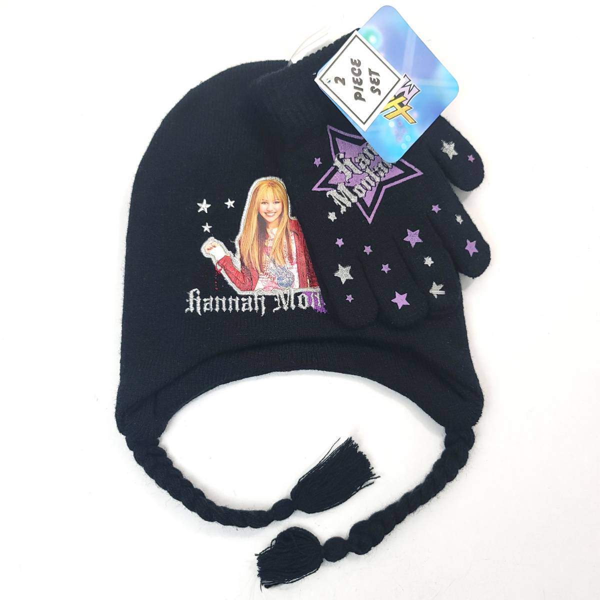 Youth - Hannah Montana Laplander, 2pcs set, Beanie Hat and Gloves set character Cap Youths