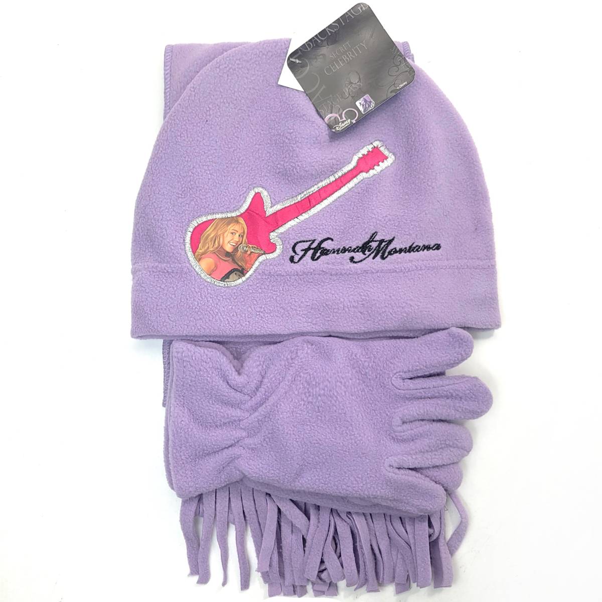 Youth - Hannah Montana 3 pieces set, Winter Beanie, Gloves and scarf Purple Youth Youths
