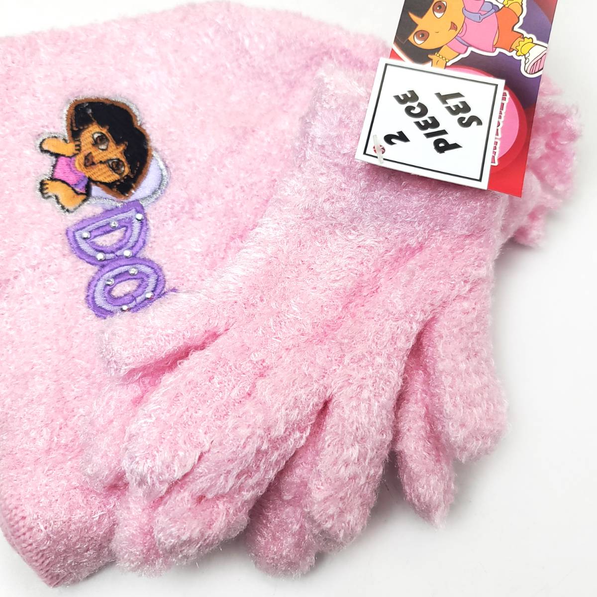 Youth - Dora the Explorer, 2pcs set, Winter Pom Beanie & Gloves set Youths