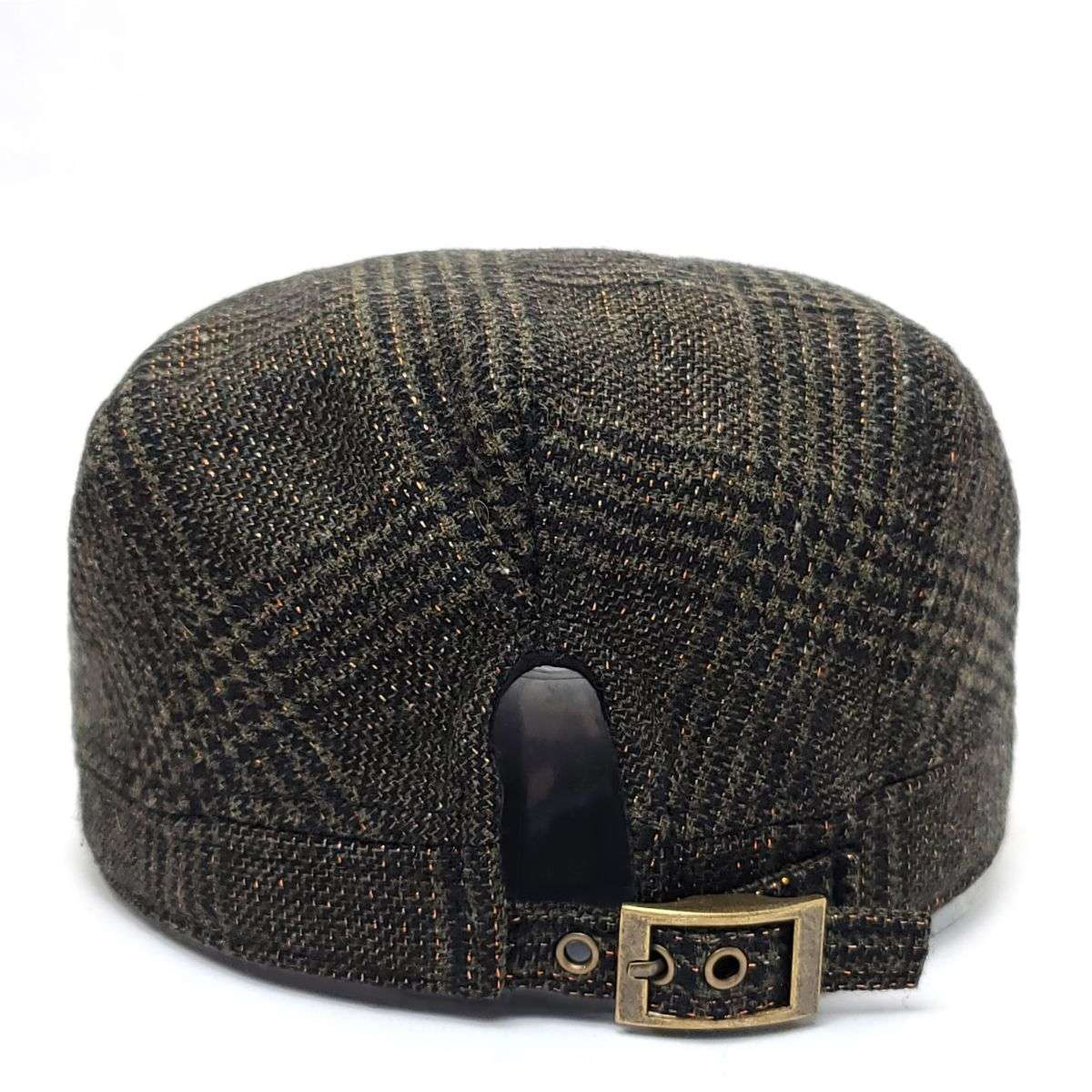 Fashion Ivy -JA7944, Plaid, Gold Glitter, Dark Brown, OSFA Fashion Hat