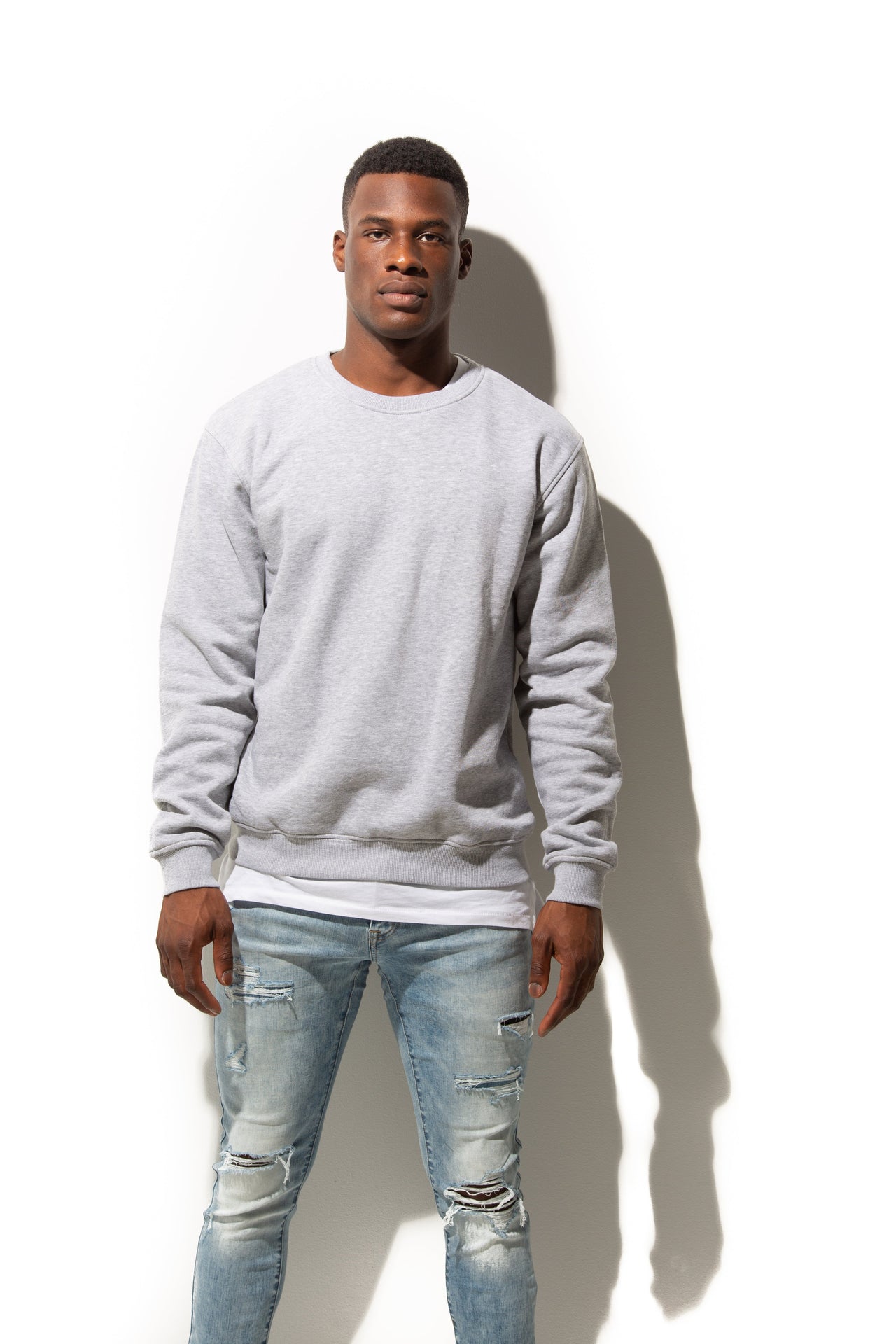 HERO-1020 Unisex Blank Crewneck Sweatshirt - Sport Grey 1020 2023 Spring Sales Adult Crewneck Grey HERO Tops Unisex