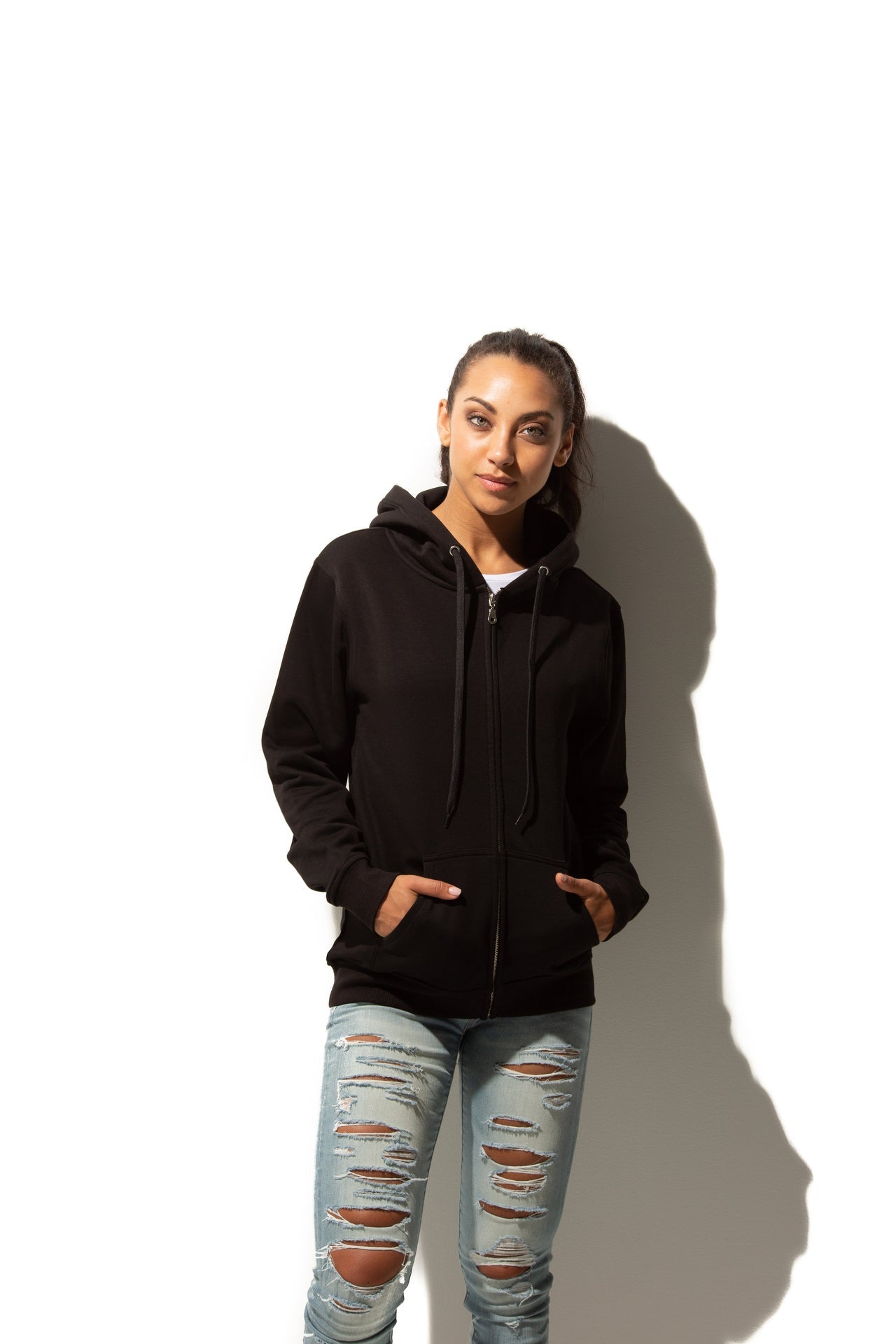 HERO-3020 Unisex Full Zip Hoodie - Black 3020 Adult Black Full-Zip HERO Tops Unisex