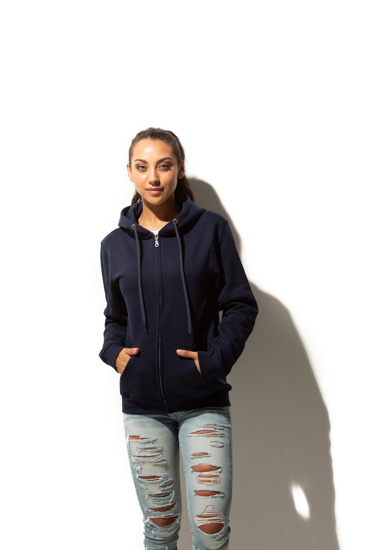 HERO-3020 Unisex Full Zip Hoodie - Navy Blue 3020 Adult Blue Full-Zip HERO Tops Unisex