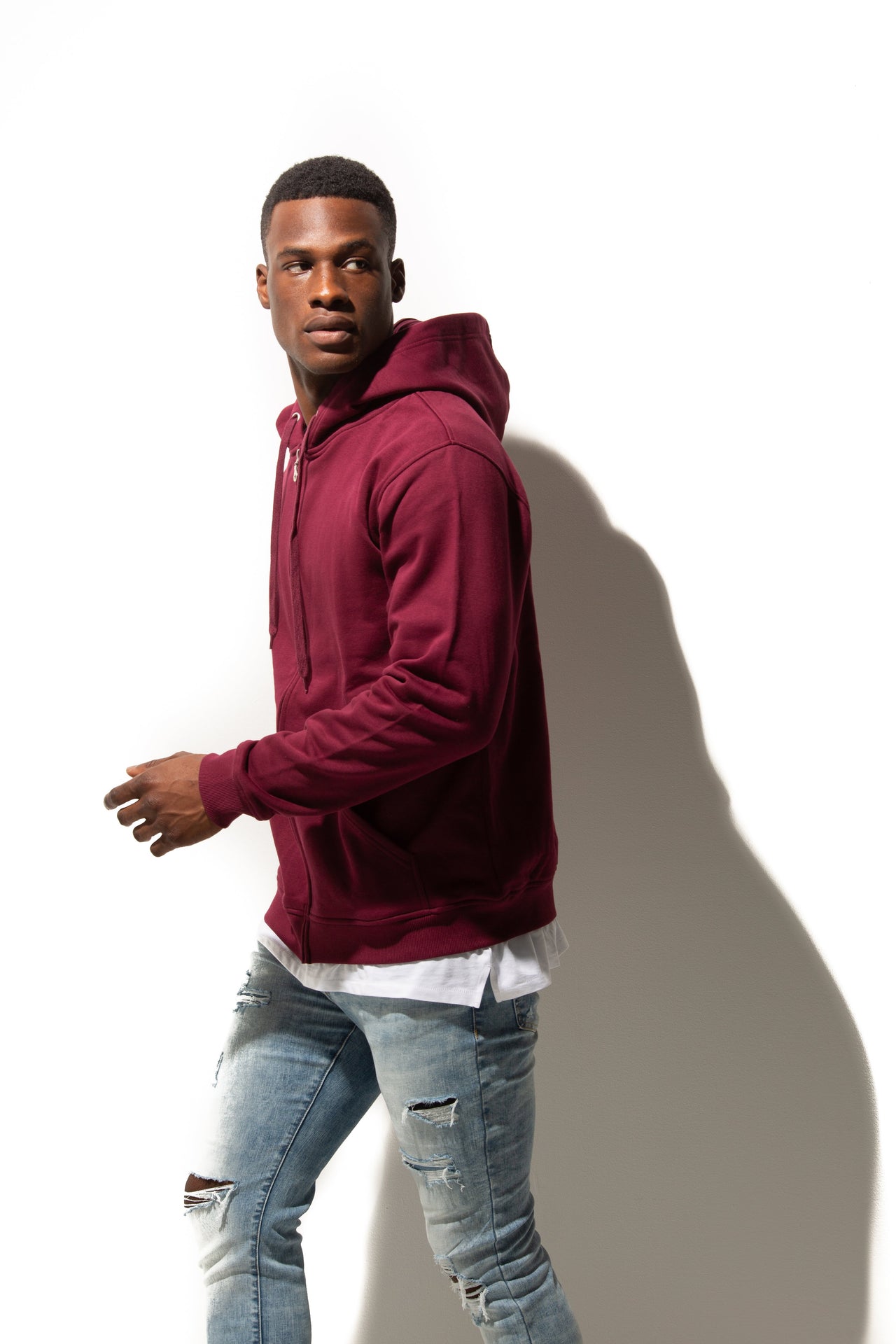 HERO-3020 Unisex Full Zip Hoodie - Maroon 3020 Adult Full-Zip Grey HERO Tops Unisex