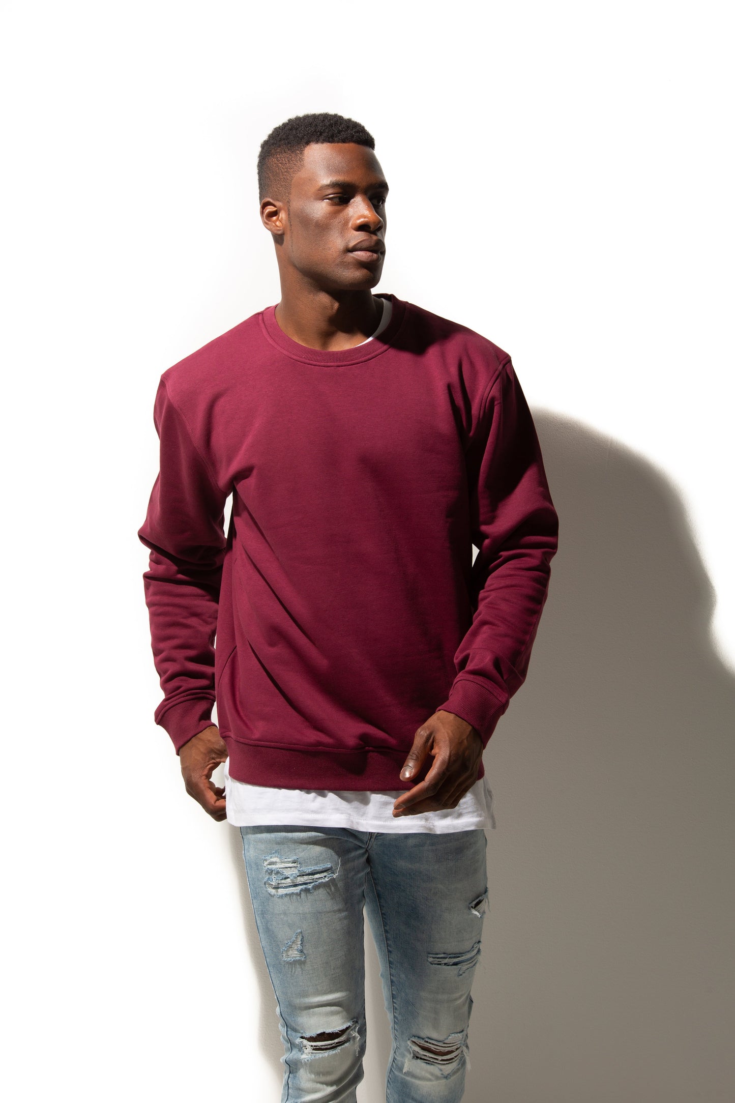 HERO-1020 Unisex Blank Crewneck Sweatshirt - Maroon 1020 2XL 3XL 4XL 5XL Adult Crewneck HERO L M Red S Tops Unisex XL