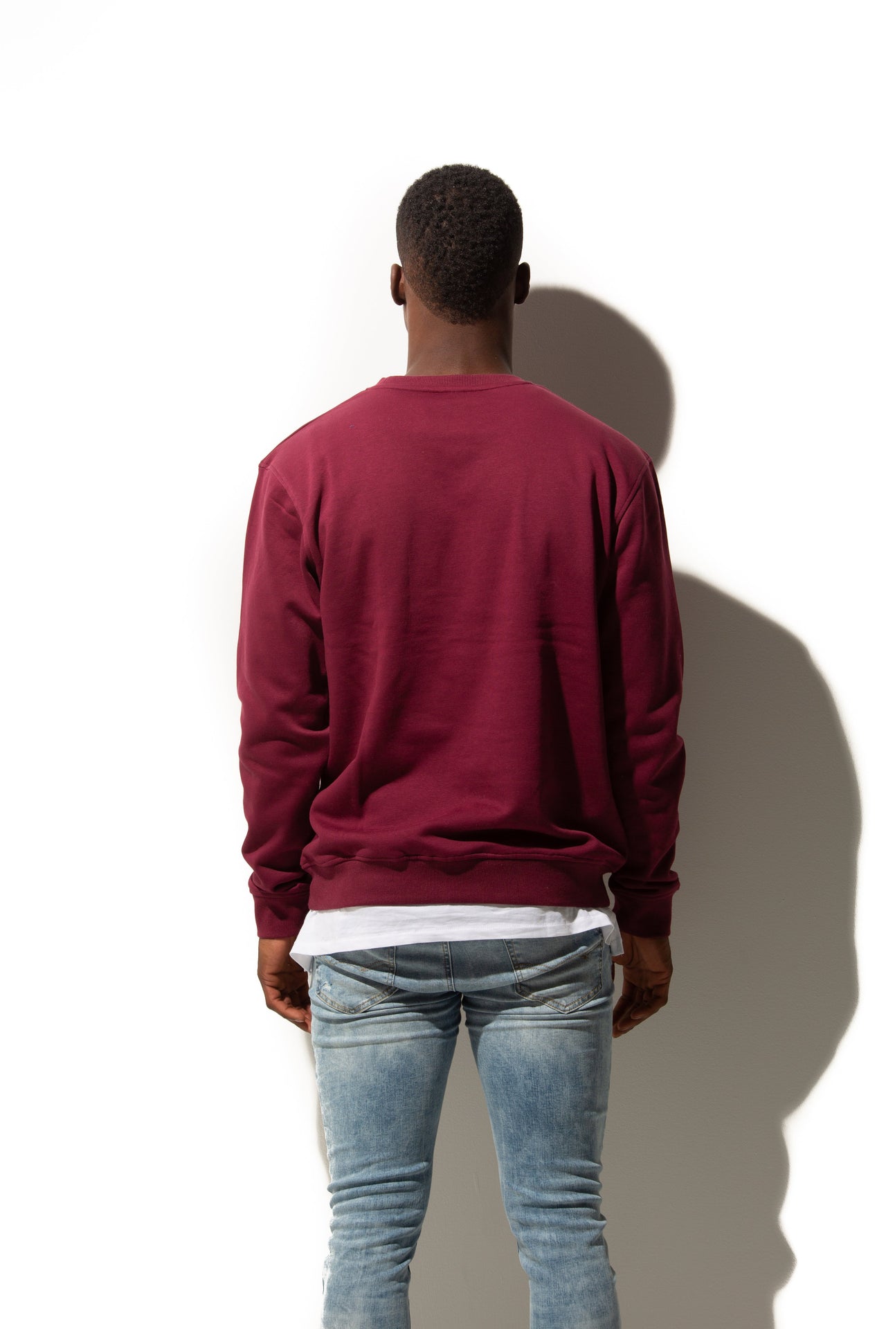 HERO-1020 Unisex Blank Crewneck Sweatshirt - Maroon 1020 Adult Crewneck HERO Red Tops Unisex
