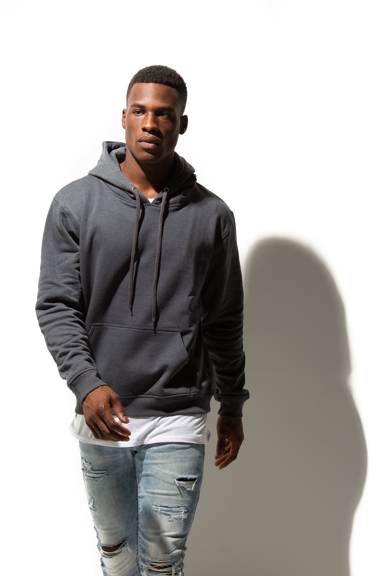HERO-2020 Unisex Blank Hoodie - Dark Heather 2020 2023 Spring Sales Adult Grey HERO Tops Unisex