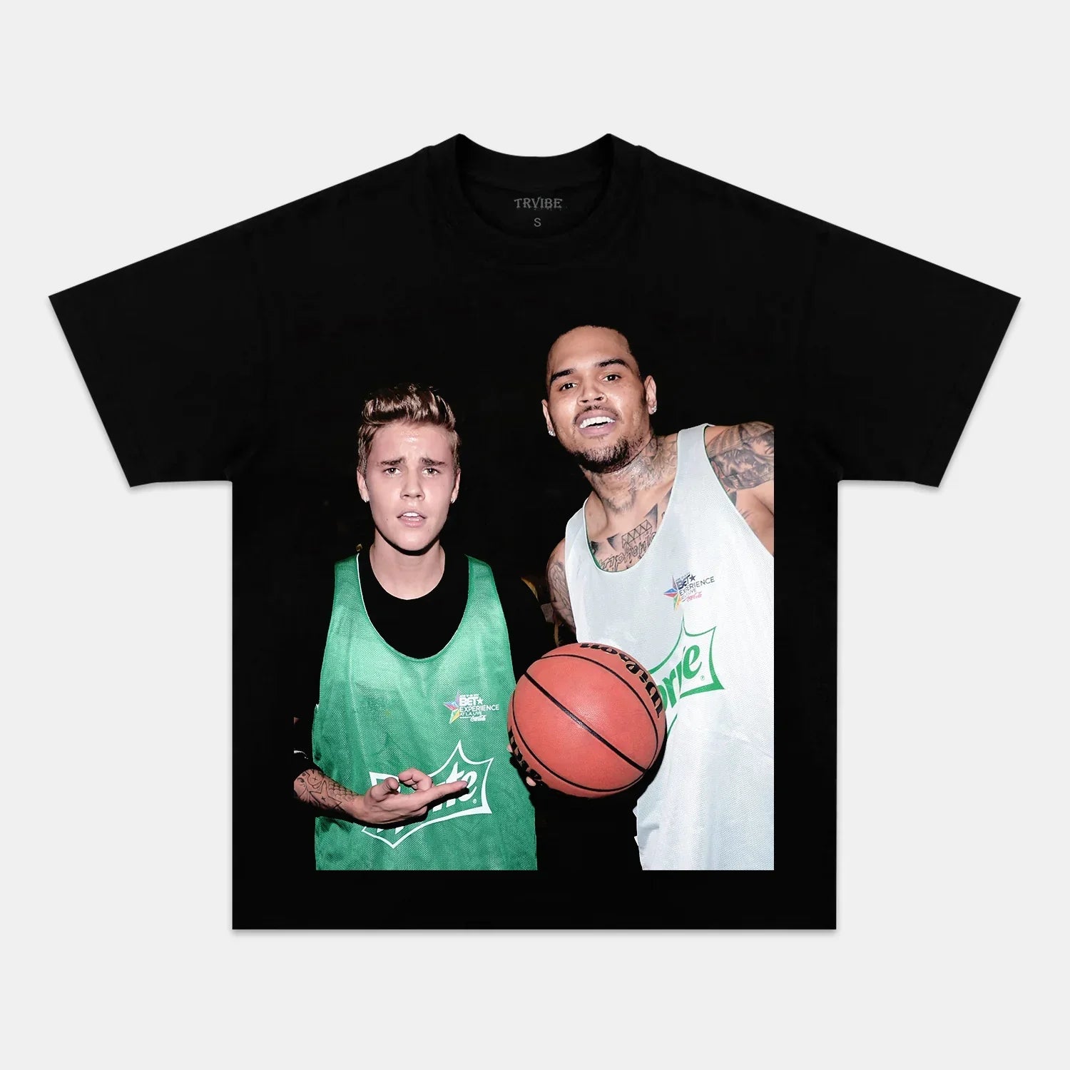 Chris Brown x Justin Bieber Tee BLACK TEE Chrisbrown justinbieber MUSIC POP