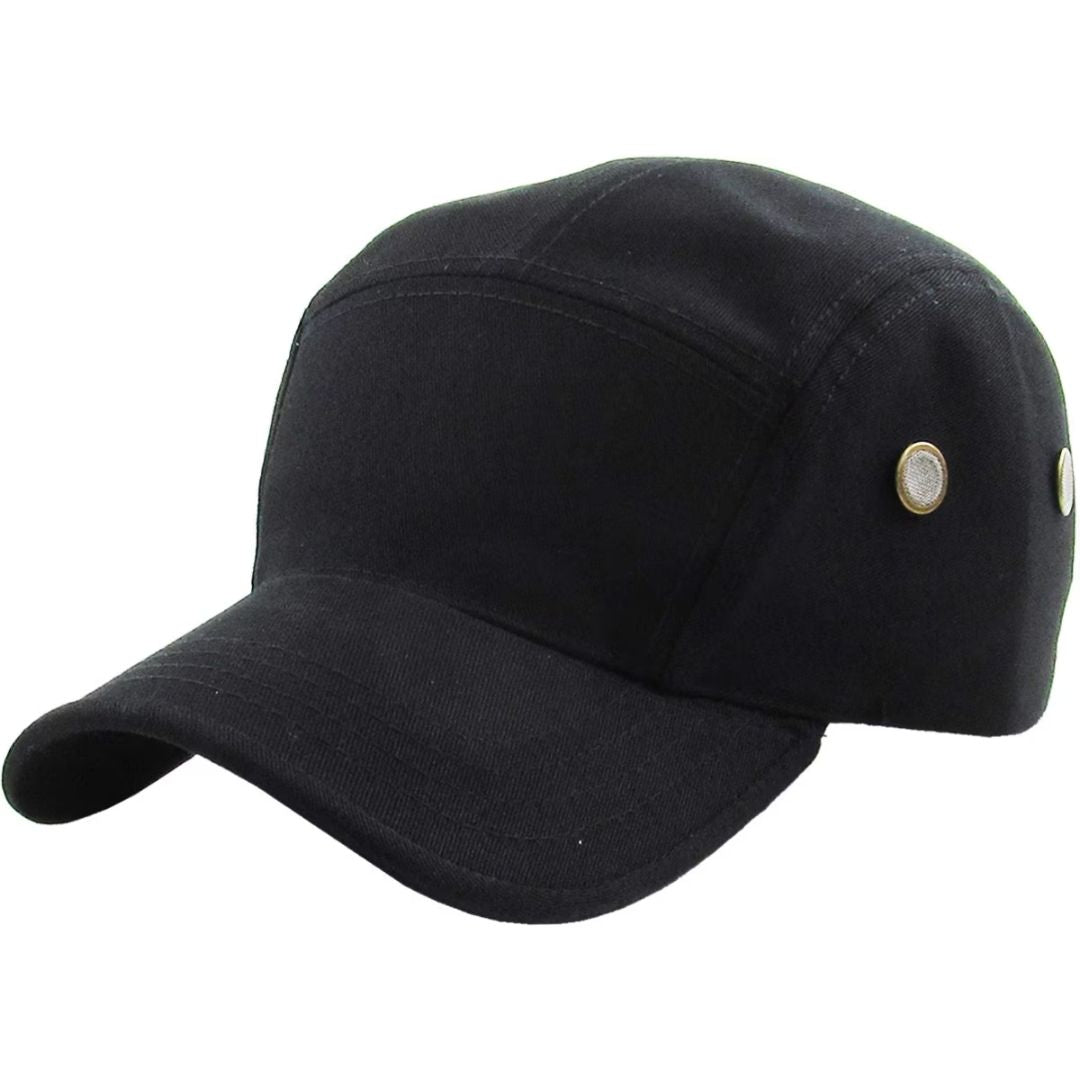 Military Cap - 5 Panel Military Twill, Multi-Coloured, One Size Black OSFA 5 Panel