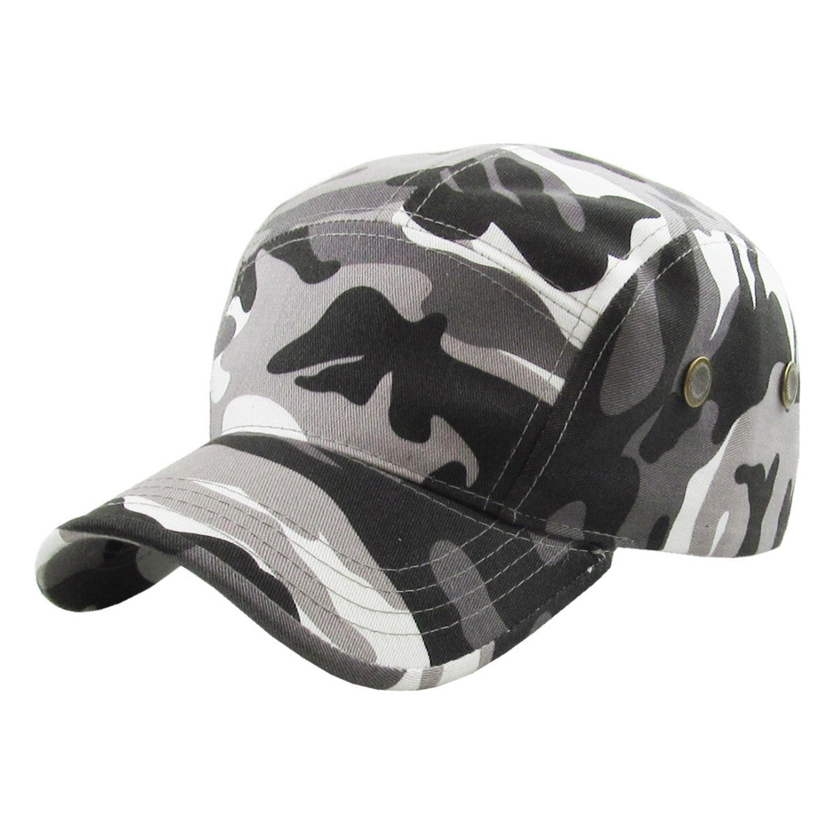 Military Cap - 5 Panel Military Twill, Multi-Coloured, One Size City Camo OSFA 5 Panel