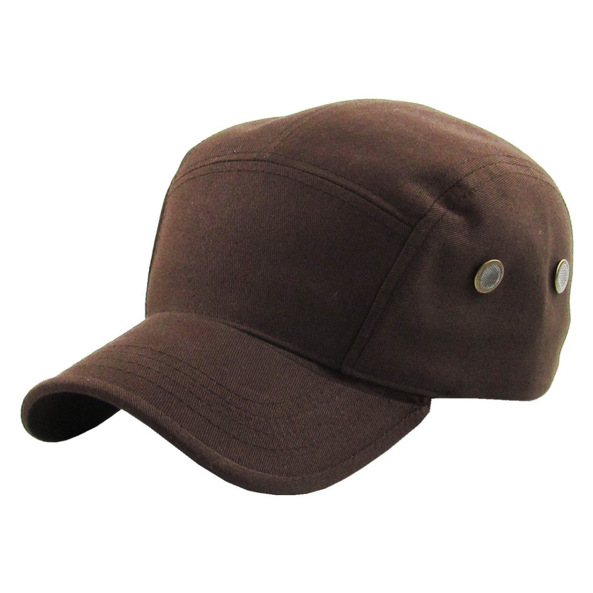 Military Cap - 5 Panel Military Twill, Multi-Coloured, One Size Brown OSFA 5 Panel