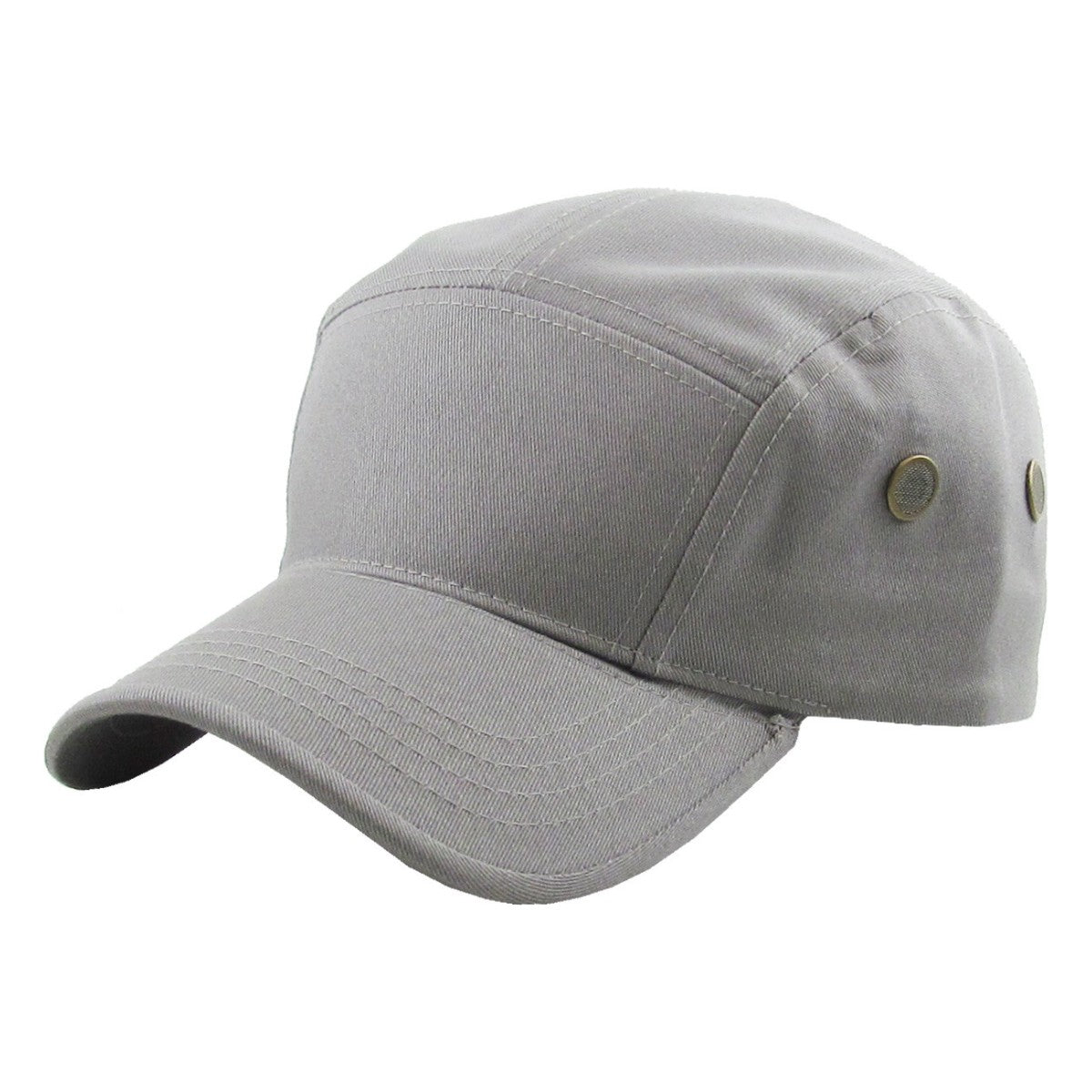 Military Cap - 5 Panel Military Twill, Multi-Coloured, One Size Light Grey OSFA 5 Panel