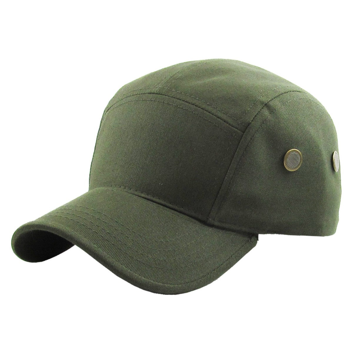 Military Cap - 5 Panel Military Twill, Multi-Coloured, One Size Olive OSFA 5 Panel