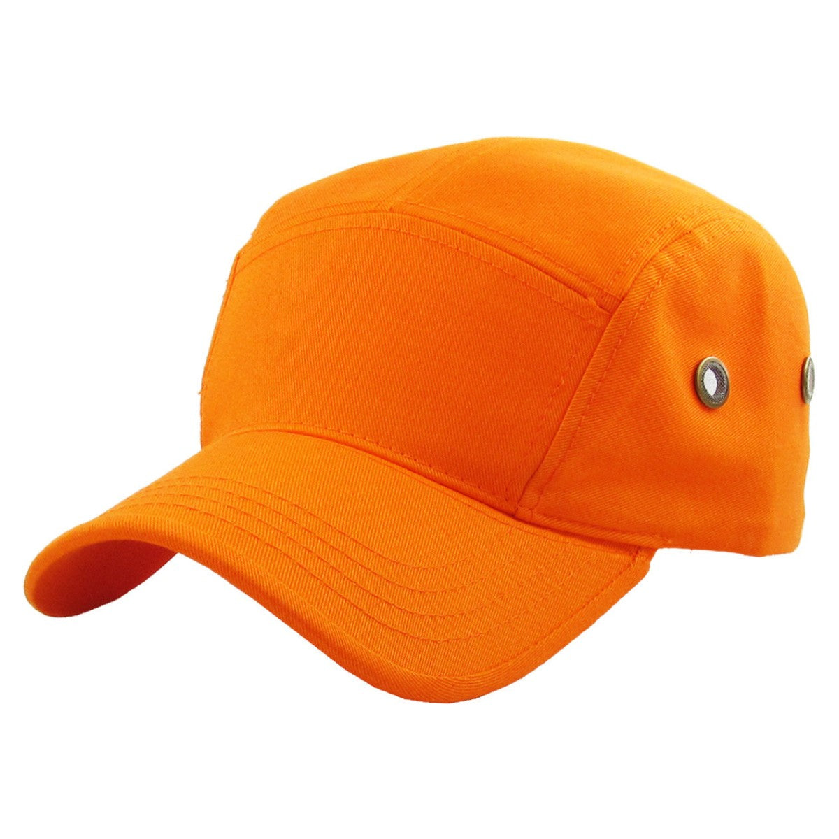 Military Cap - 5 Panel Military Twill, Multi-Coloured, One Size Orange OSFA 5 Panel