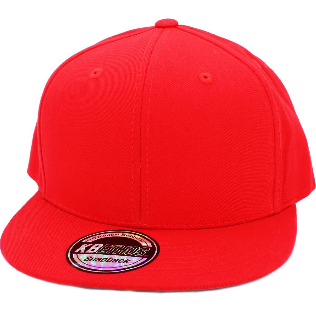 Plain Snapback cap (KNW1467) - Multi-Coloured, Adjustable Red OSFA Plain Snapback