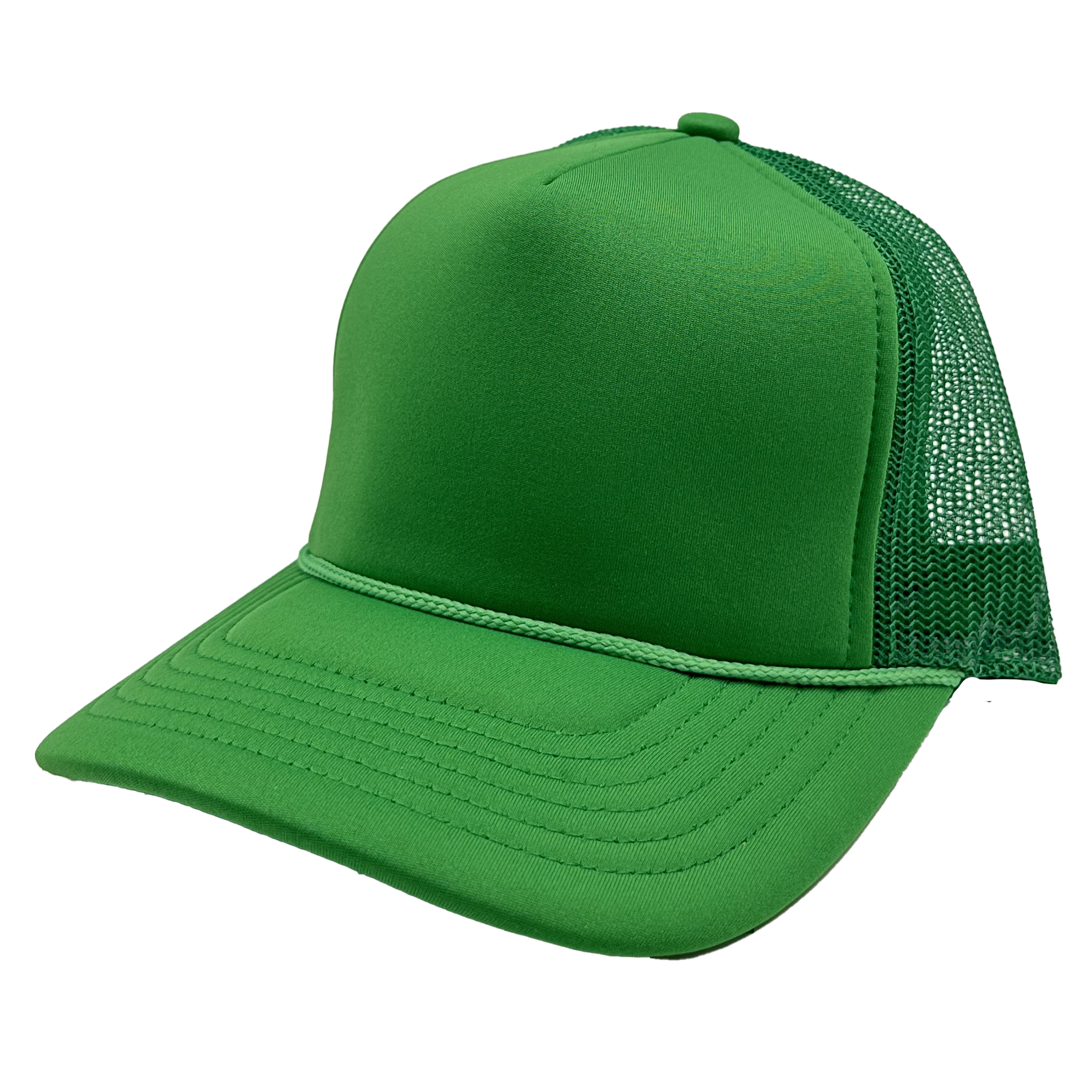 GNV-1222FT - Foam Trucker Cap Kelly Green One Size 5 PANELS COTTON / POLYESTER CURVE FOAM GNV-1222FT HIGH PROFILE MESH nissi caps SNAPBACK UNISEX