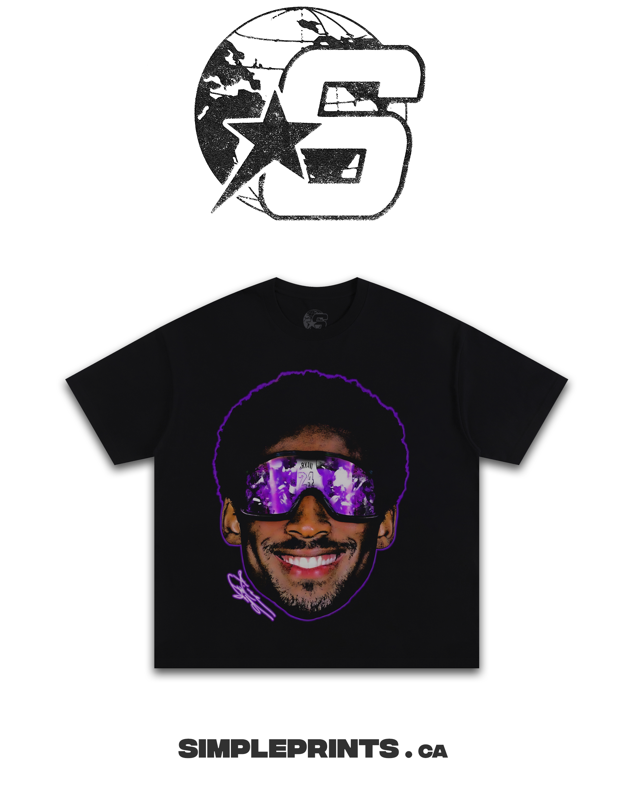 KOBE BIG FACE Graphic T-Shirt Shopify Collective Simpleprints t-shirt tops