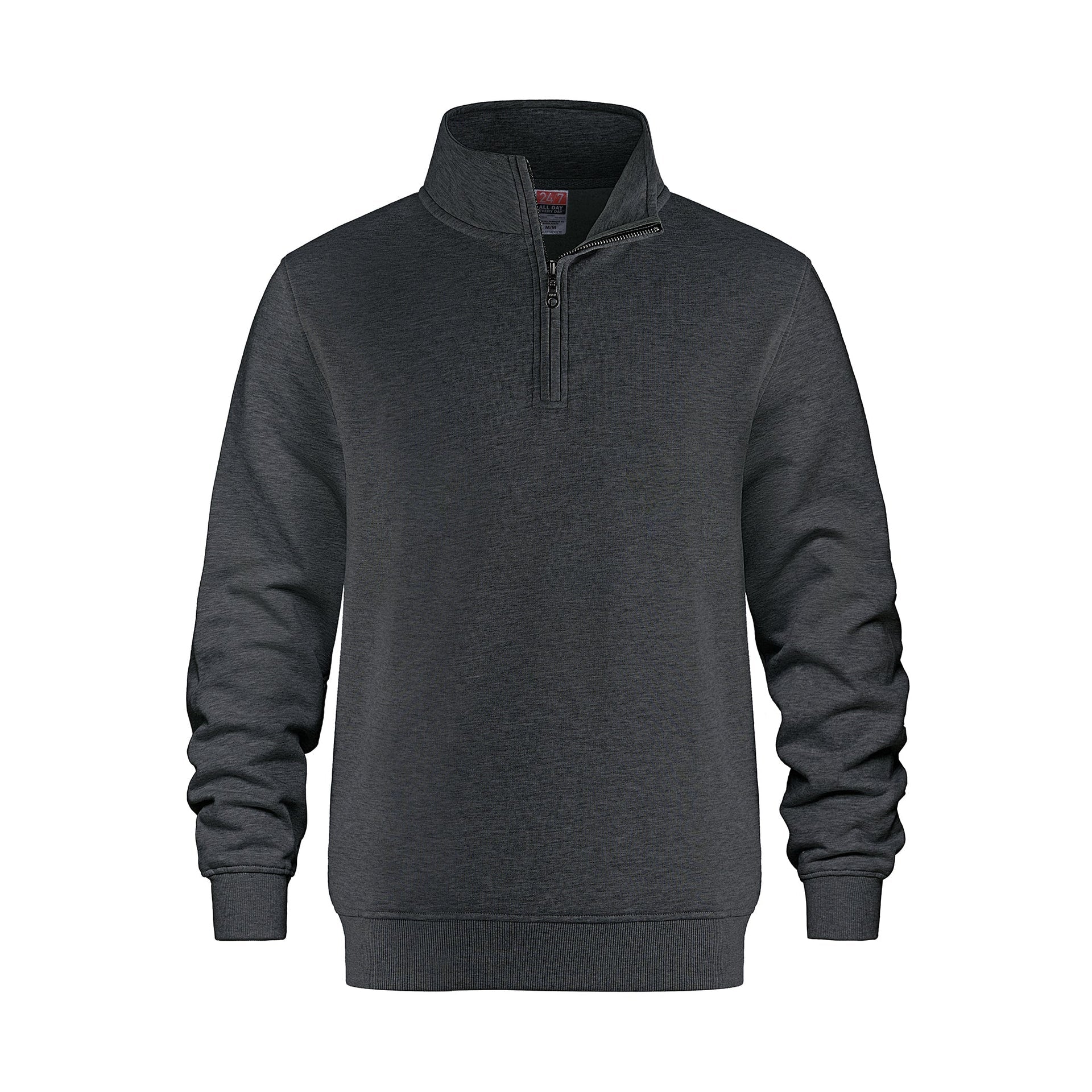 L00545 - Flux - 1/4 Zip Sweatshirt Charcoal Heather 1/4 zip 545 __label:IN STOCK __label:NEW COLORS f2042 half zip Ladies quarter zip zip