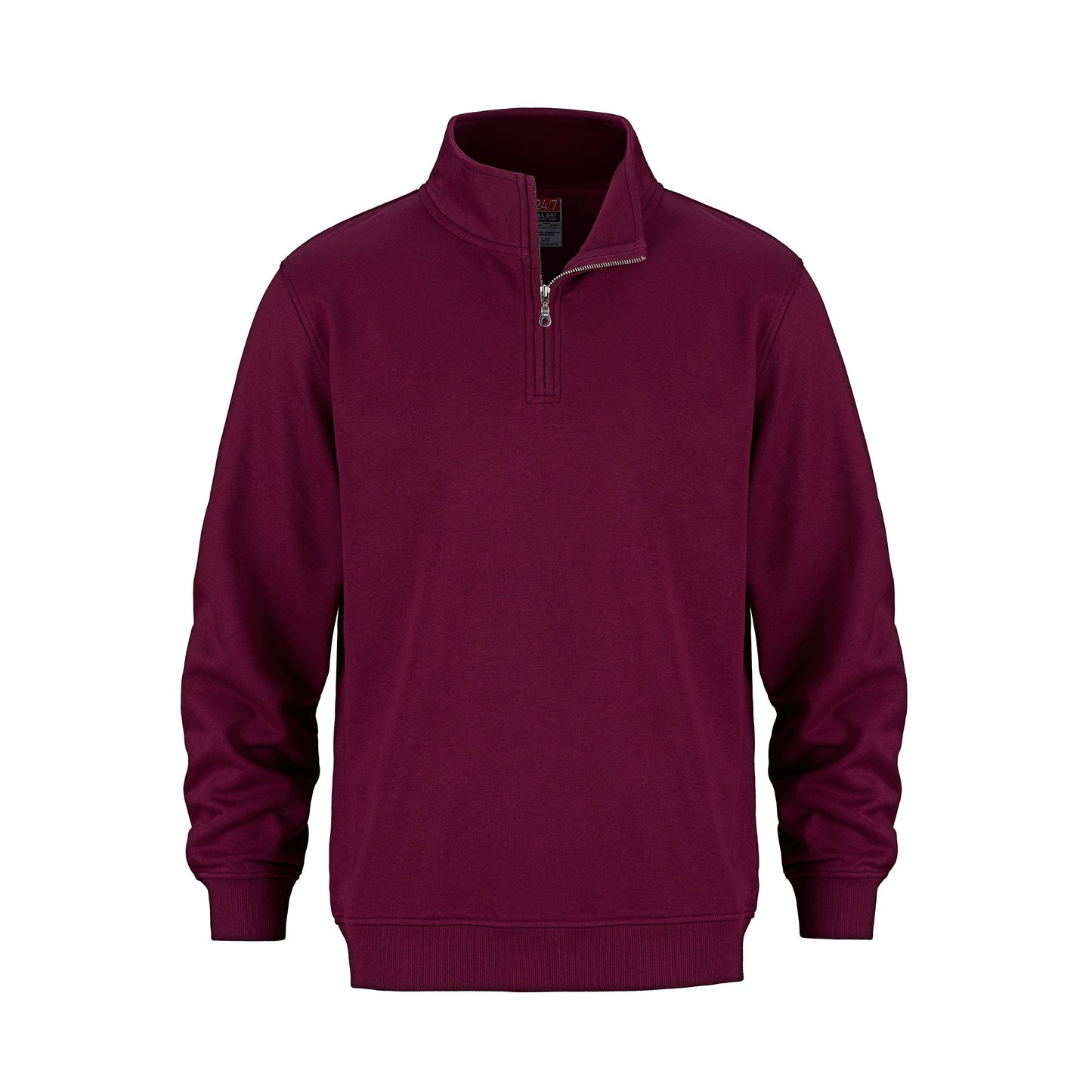 L00545 - Flux - 1/4 Zip Sweatshirt Maroon 70% Cotton 30% Polyester 1/4 zip 545 __label:NEW COLORS f2042 fleece half zip Ladies quarter zip zip