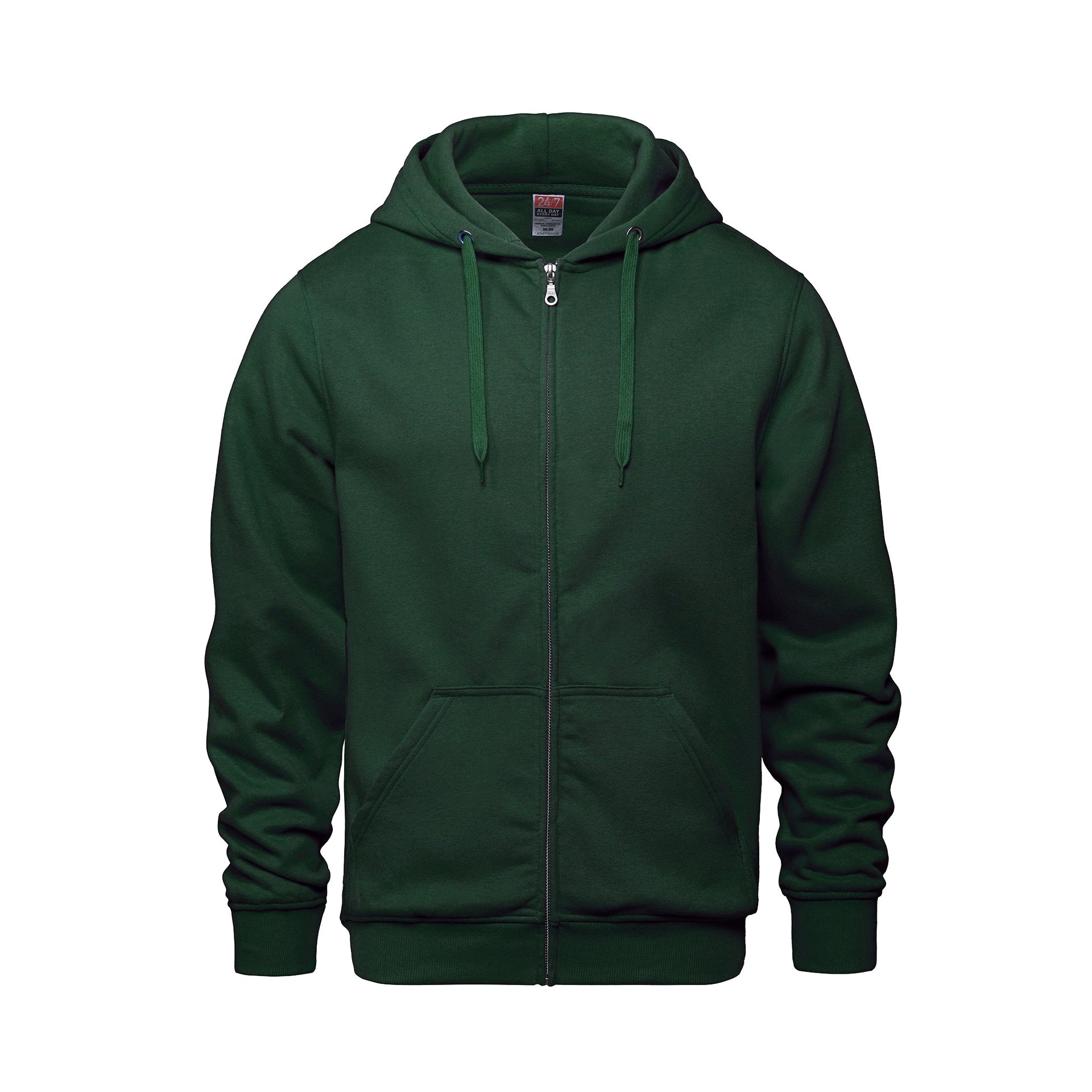 L00555 - Surfer - Adult Full Zip Hooded Sweatshirt Forest Green 0555 555 __label:IN STOCK __label:NEW COLORS black charcoal cozy CSW24/7 grey HEATHER Ladies navy red ROYAL sweat shirt sweater sweatshirt team zip up