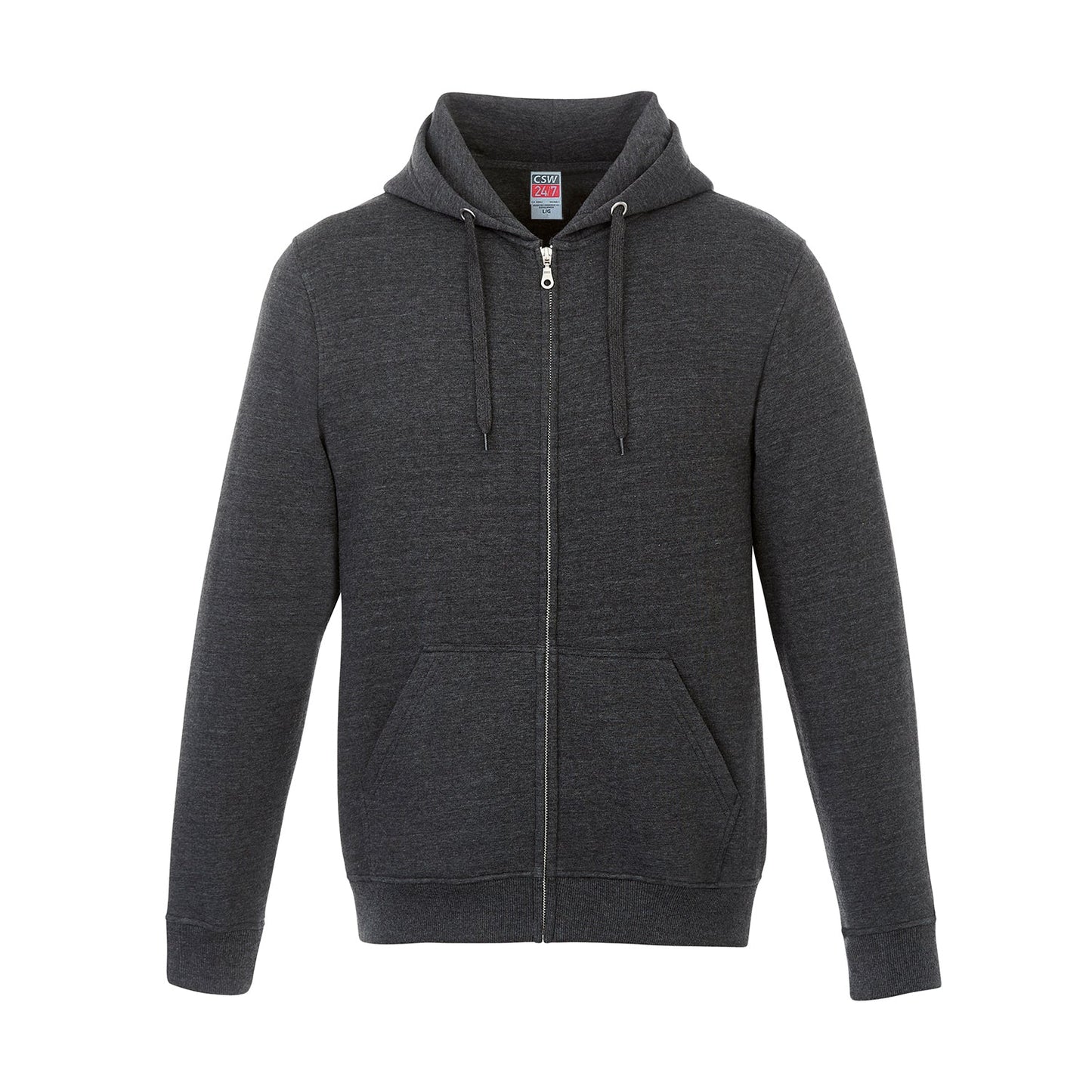 L00555 - Surfer - Adult Full Zip Hooded Sweatshirt Charcoal Heather 70% Cotton 30% Polyester 0555 555 black charcoal cozy CSW24/7 fleece grey HEATHER Ladies navy red ROYAL sweat shirt sweater sweatshirt team zip up