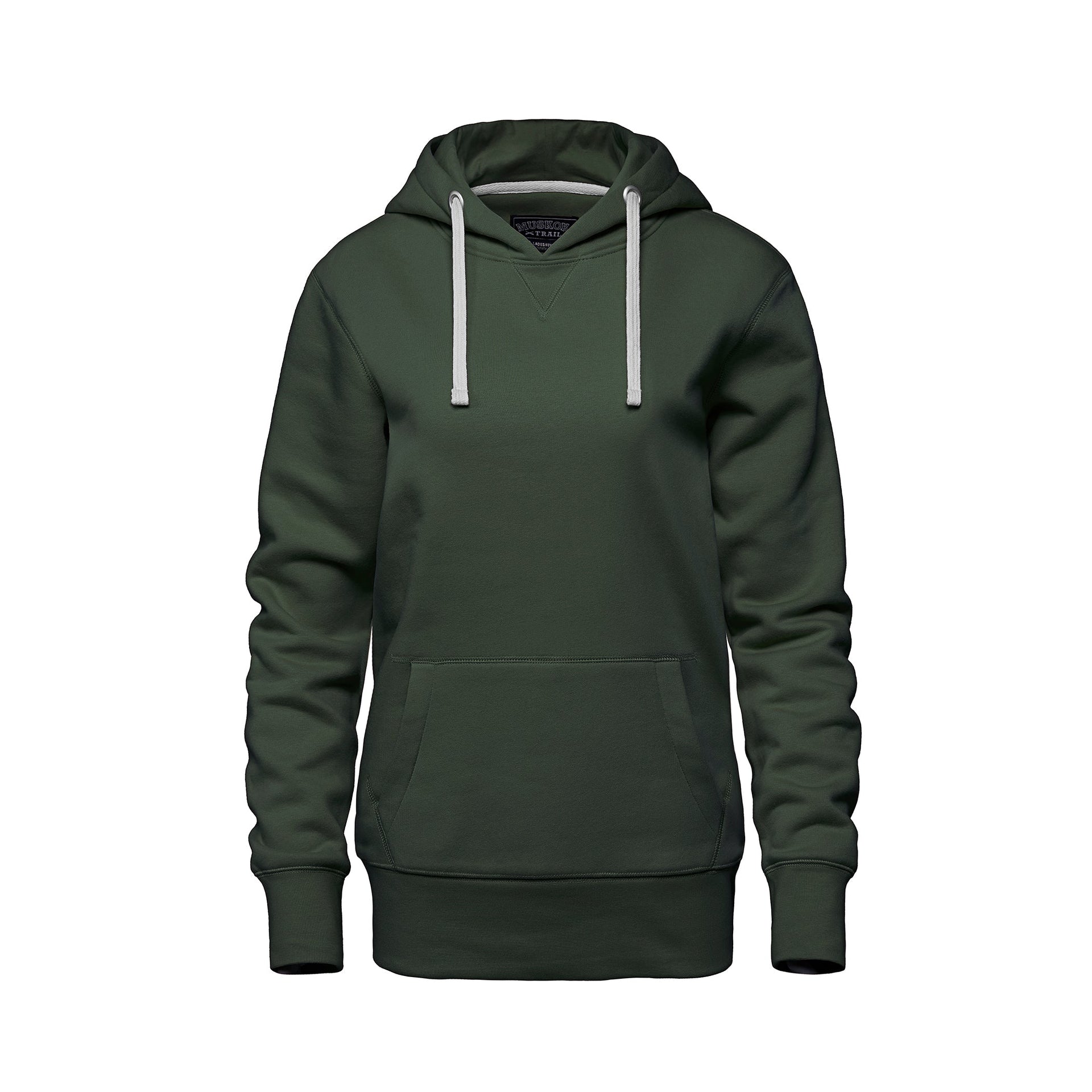 L00661 - Cedar Point - Ladies Pullover Hooded Sweatshirt Forest Green 661 __label:May '25 __label:NEW COLORS eco-friendly Ladies Muskoka Trail sustainable sweatshirt Women