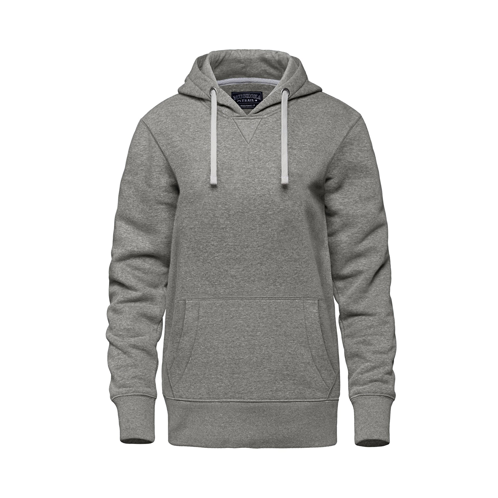 L00661 - Cedar Point - Ladies Pullover Hooded Sweatshirt Mid Grey 661 __label:May '25 __label:NEW COLORS eco-friendly Ladies Muskoka Trail sustainable sweatshirt Women