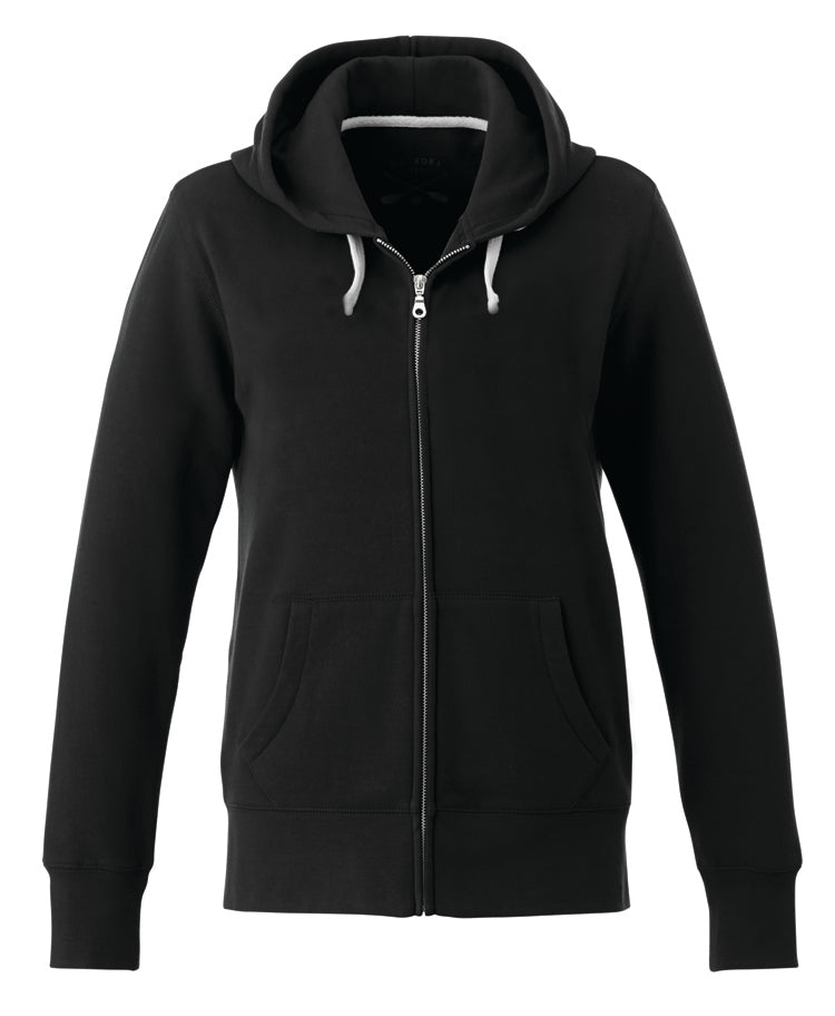 L00671 - Lakeview - Ladies Full-Zip Hooded Sweatshirt Black 80% Cotton 20% Recycled Polyester 671 eco-friendly Ladies sustainable sweater sweatshirt Women zip up